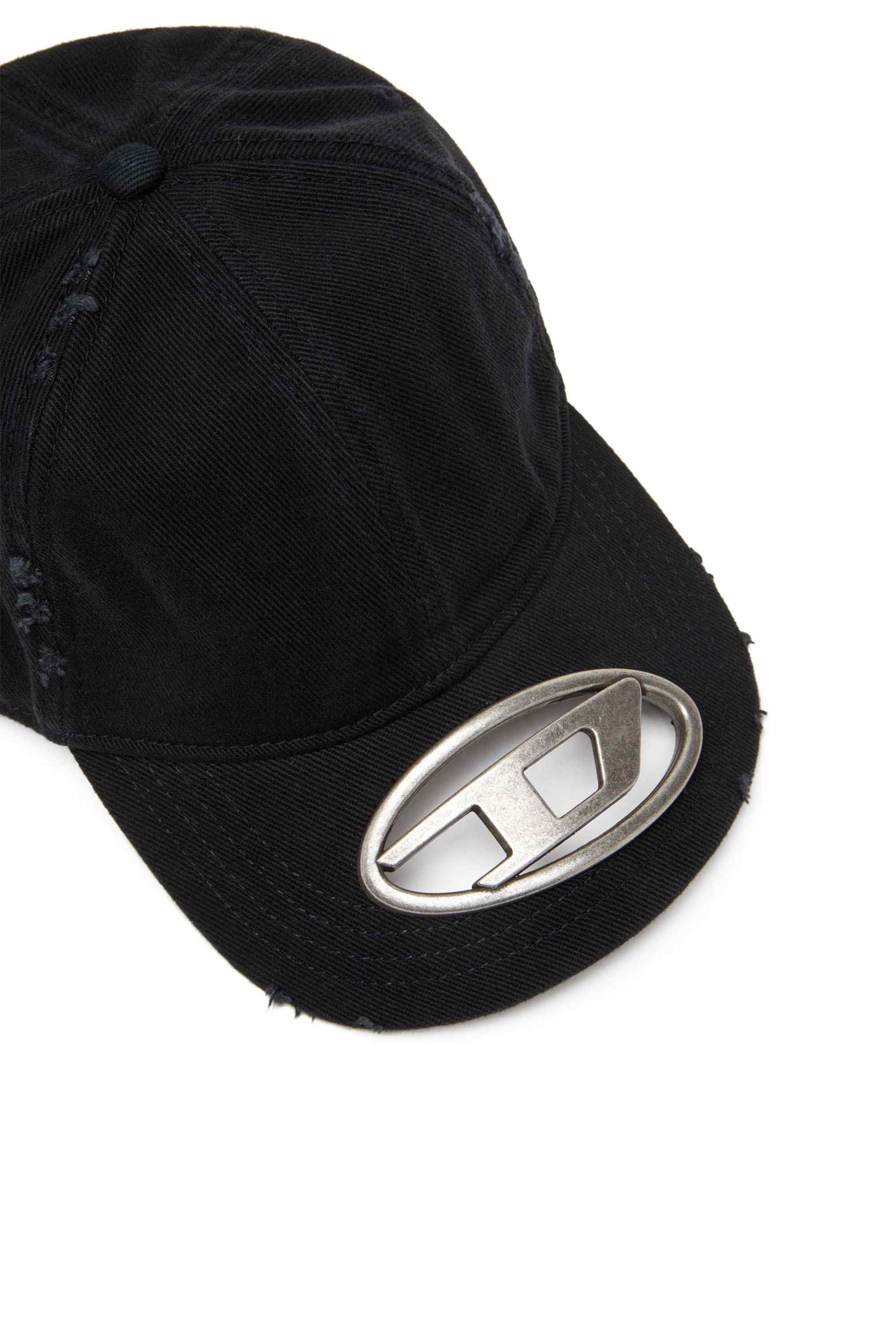 Black Baseball cap with metal Oval D plaque