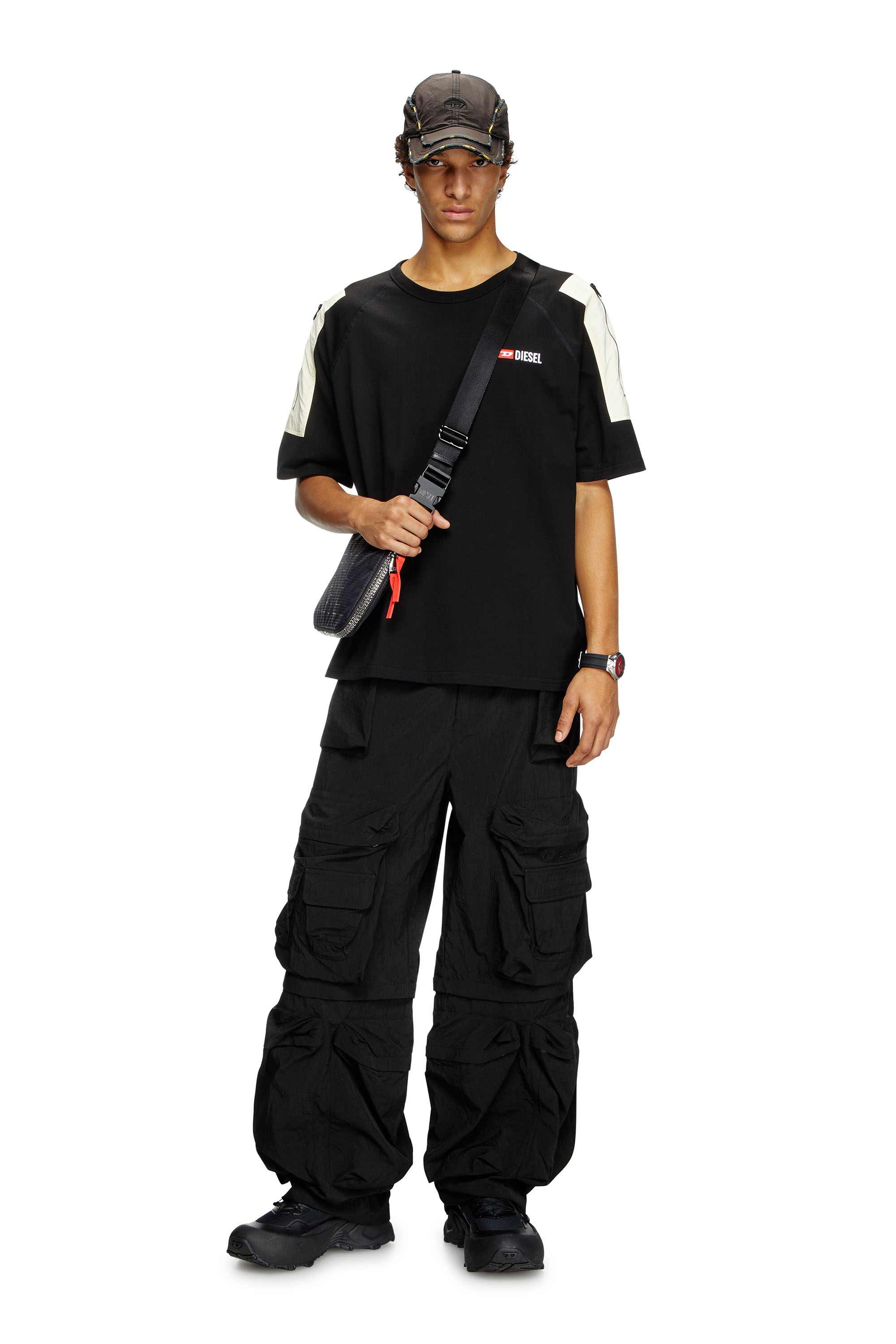 Black T-shirt with patch pocket detail