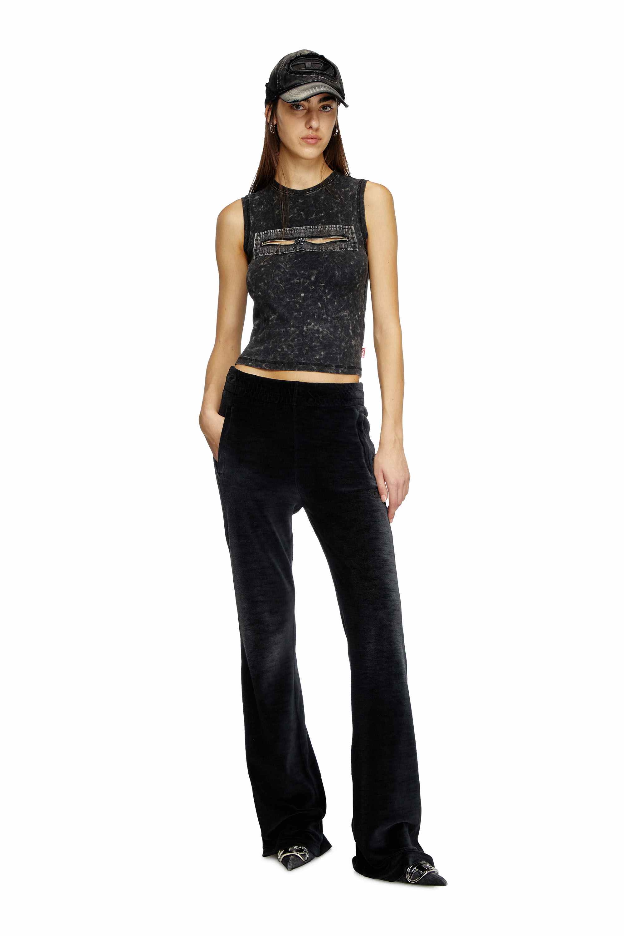 Black Sleeveless top with zip detail