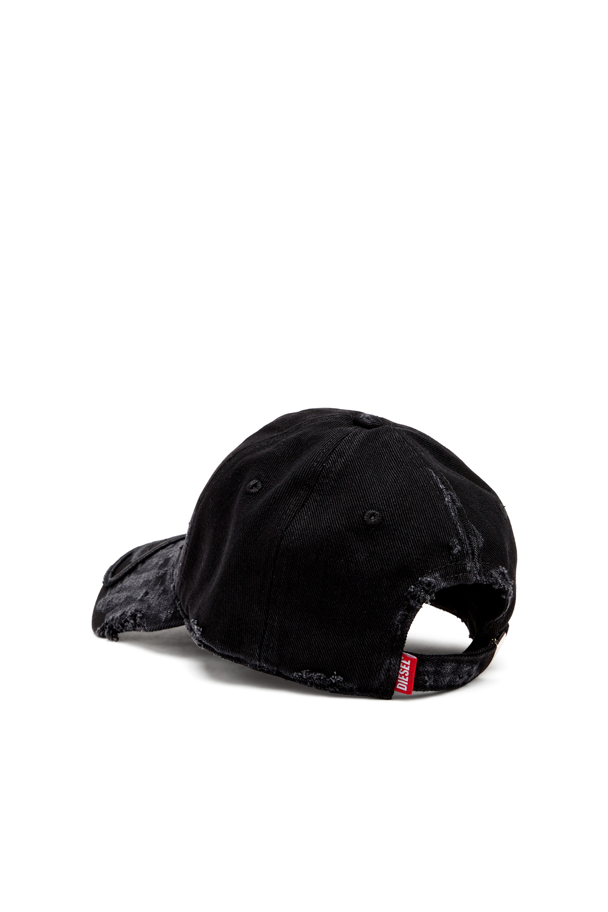 Black Distressed denim baseball cap