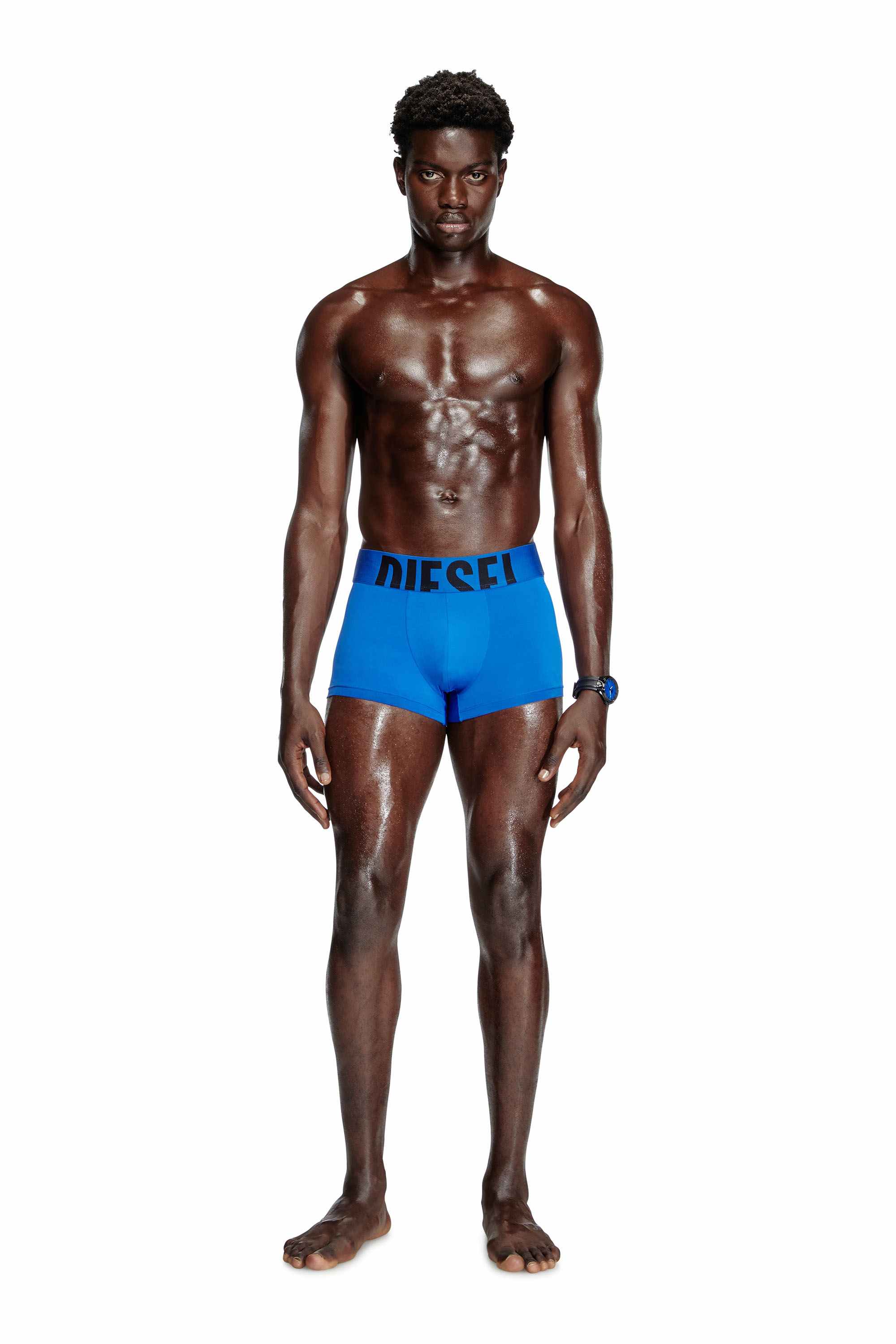 Blue Three-pack boxer briefs in microfibre