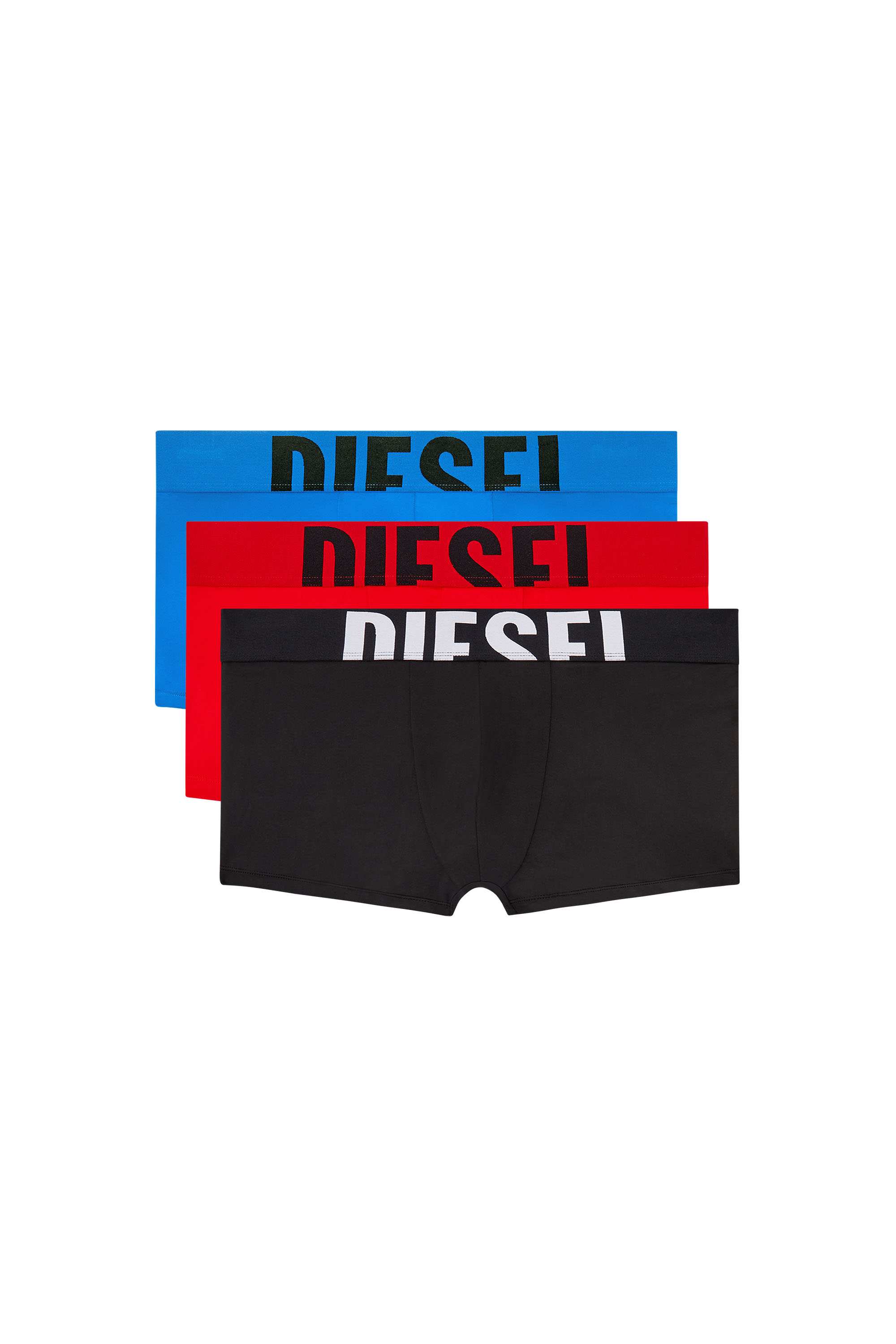 Blue Three-pack boxer briefs in microfibre