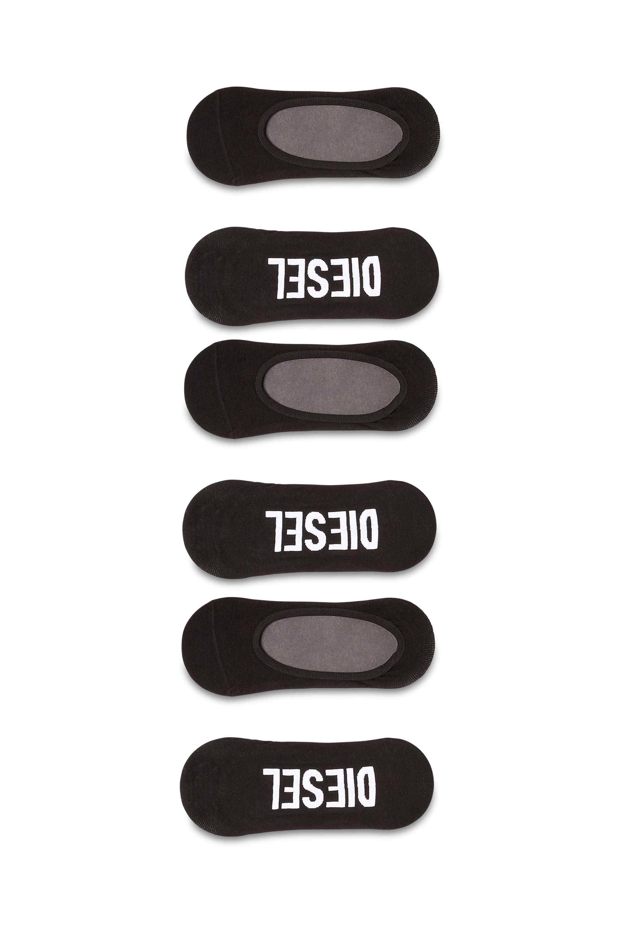Black Three-pack no-show socks