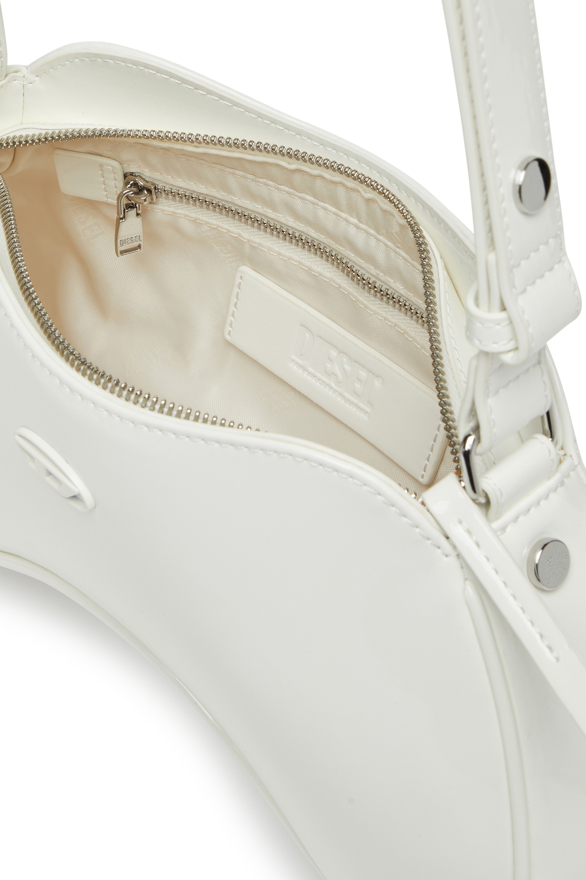 White Play-Glossy crossbody bag with tonal logo