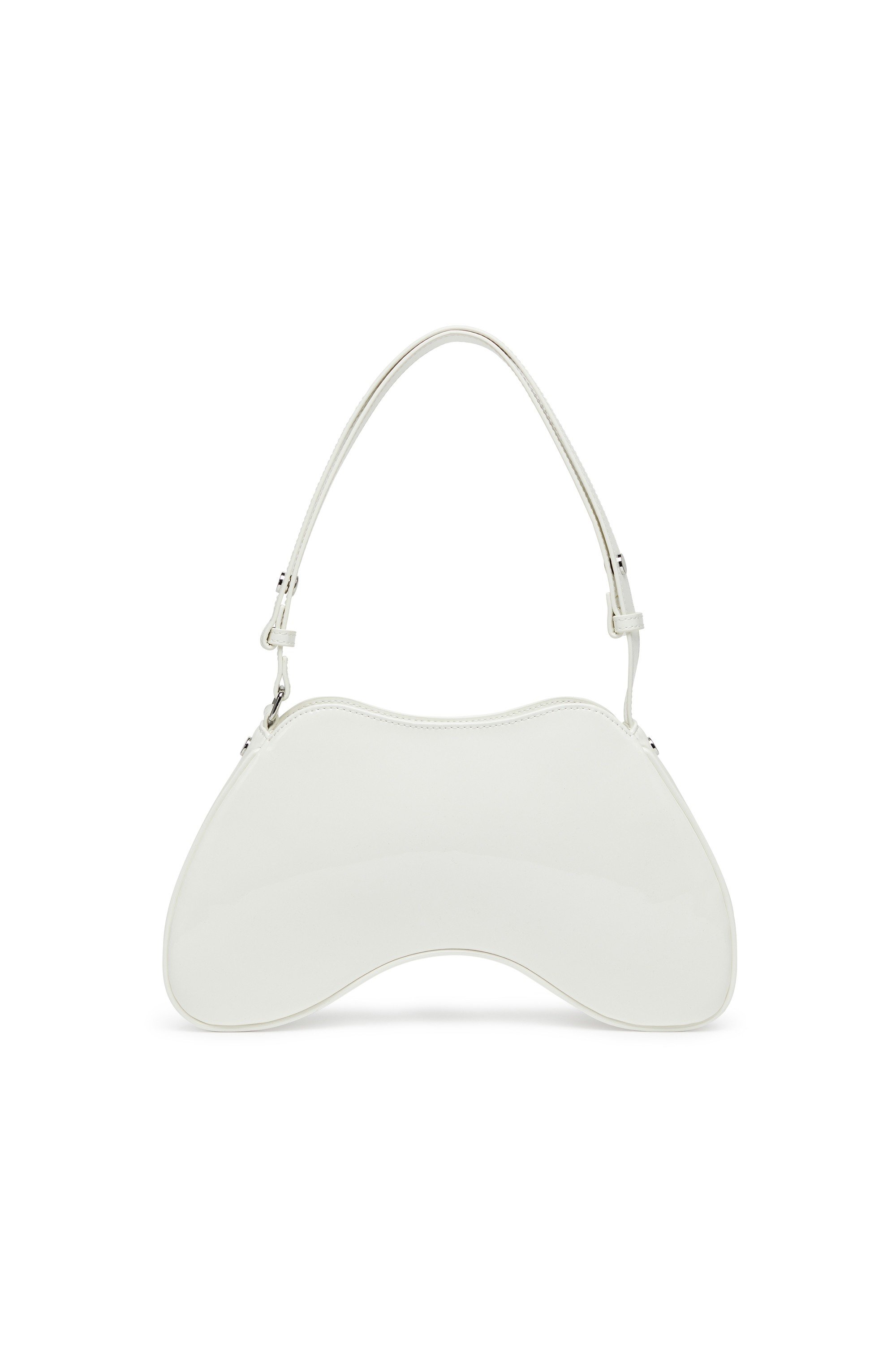 White Play-Glossy crossbody bag with tonal logo