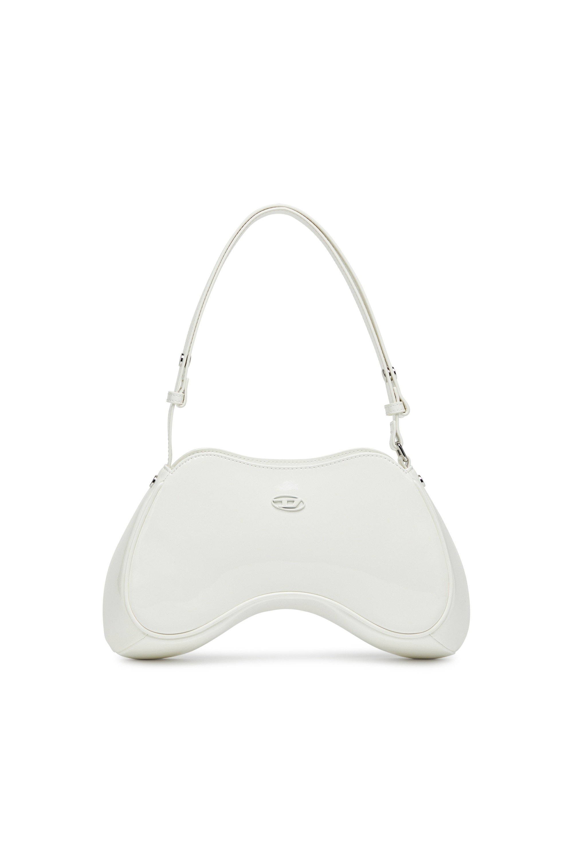White Play-Glossy crossbody bag with tonal logo