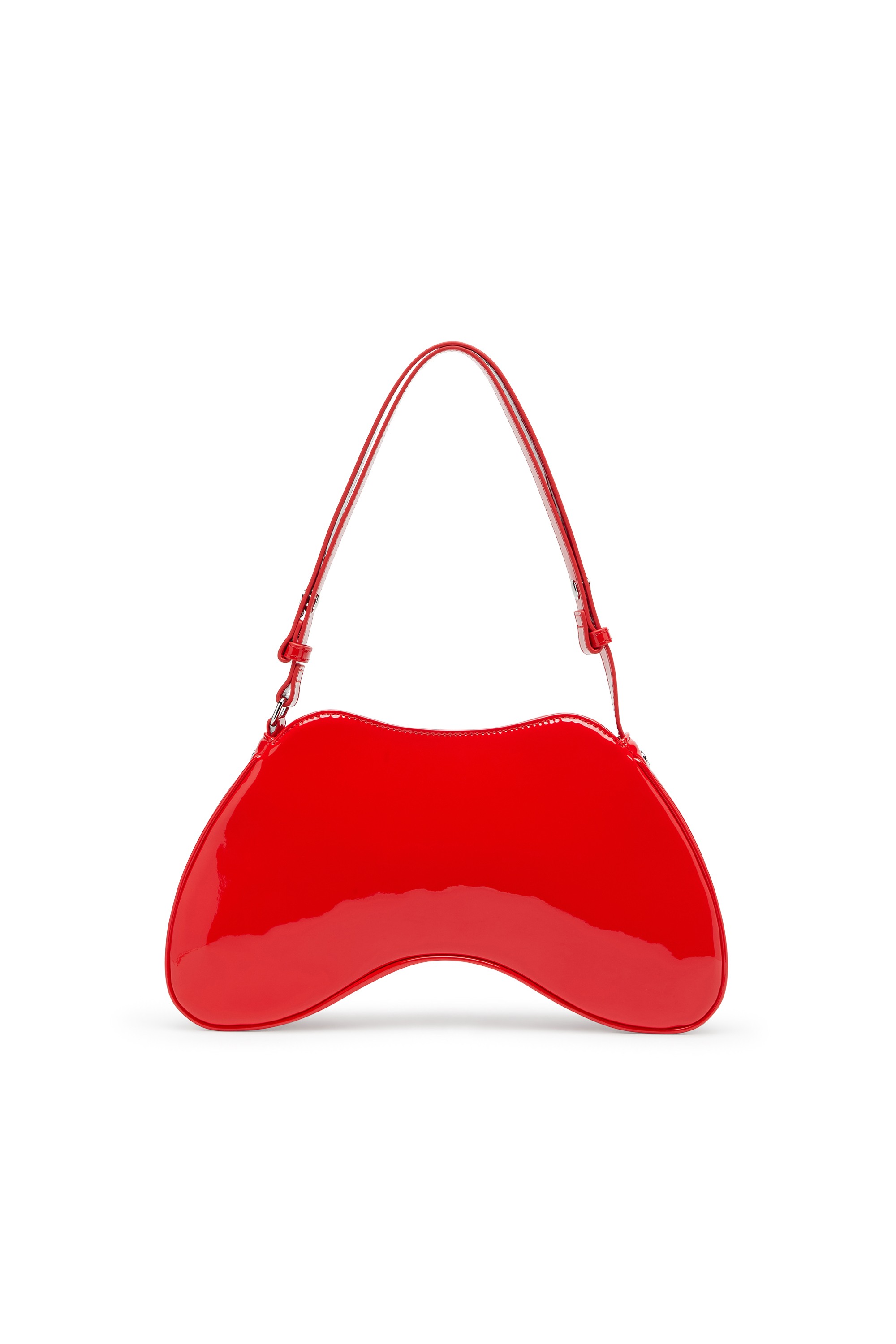 Red Play-Glossy crossbody bag with tonal logo