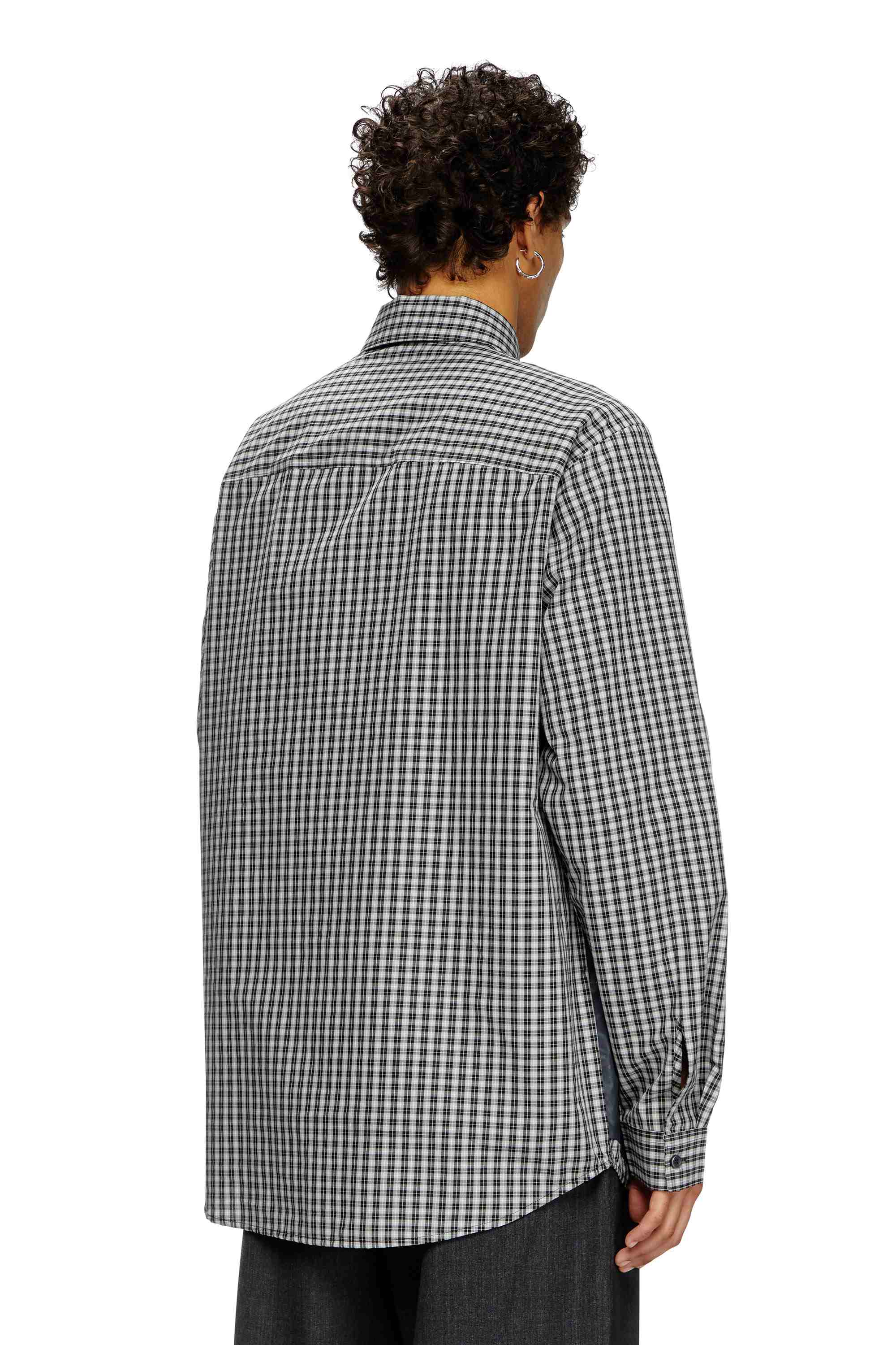 Black and White Check shirt with coated front