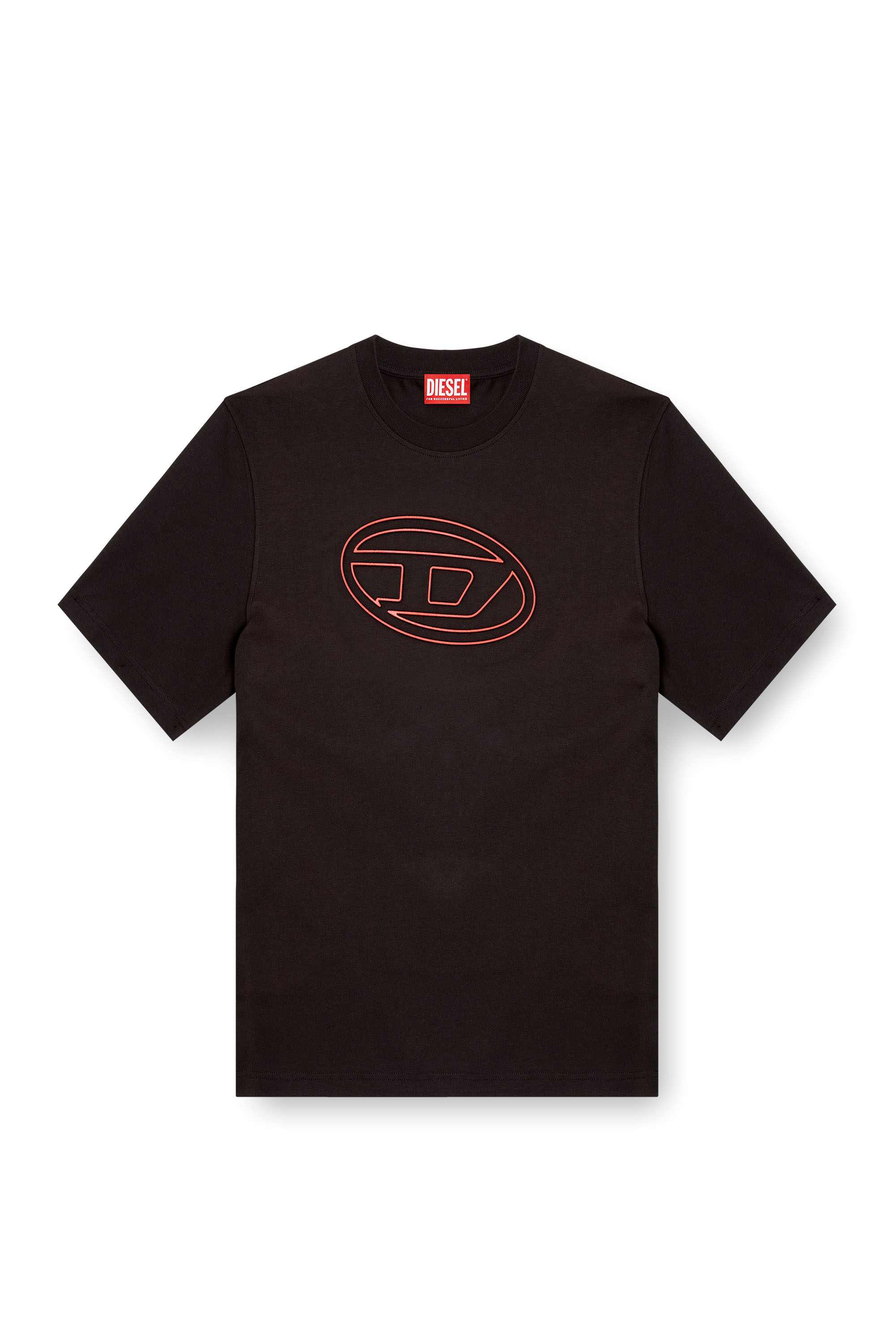 Black T-shirt with embossed Oval D