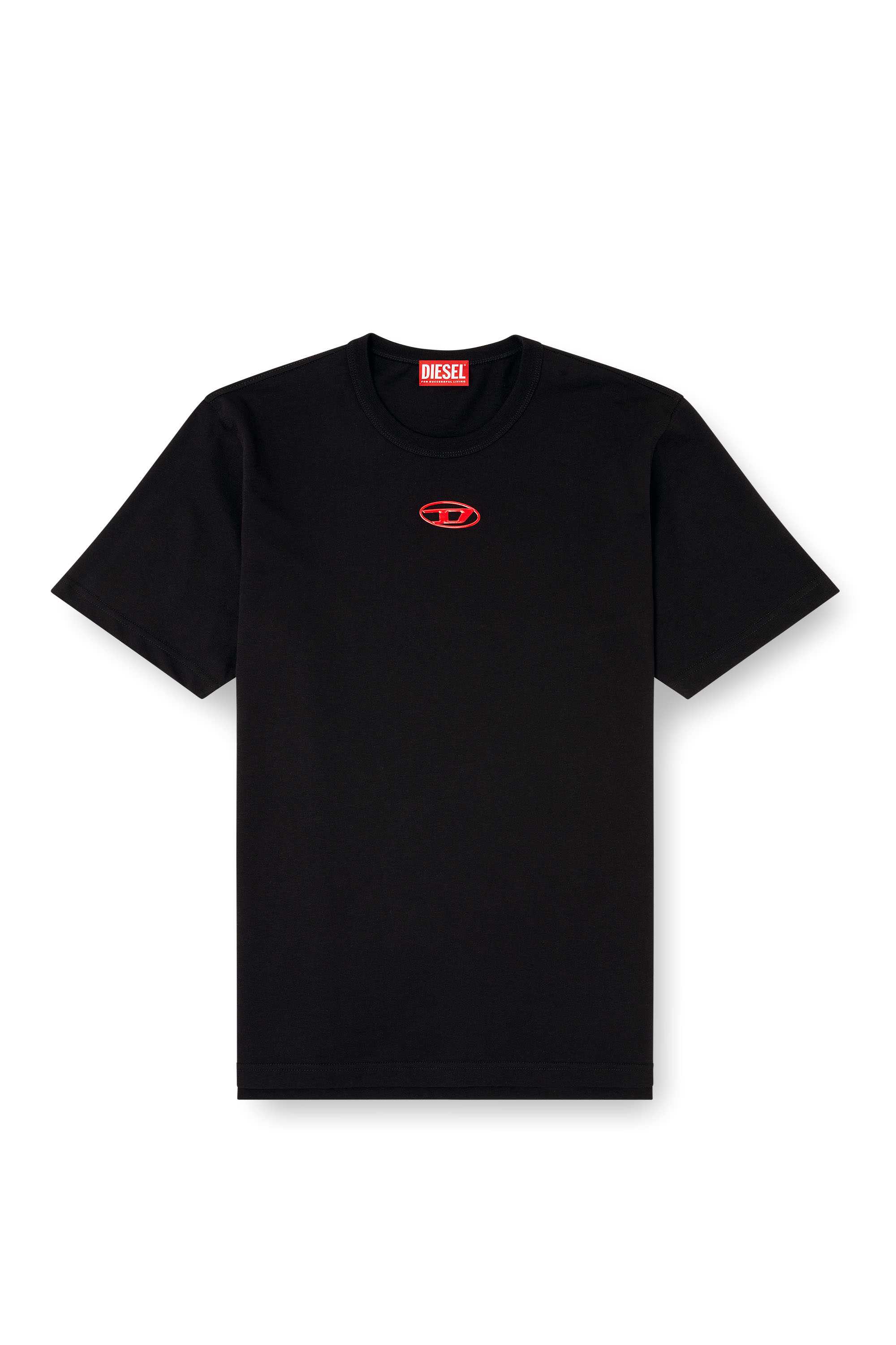 Black T-shirt with metallic Oval D