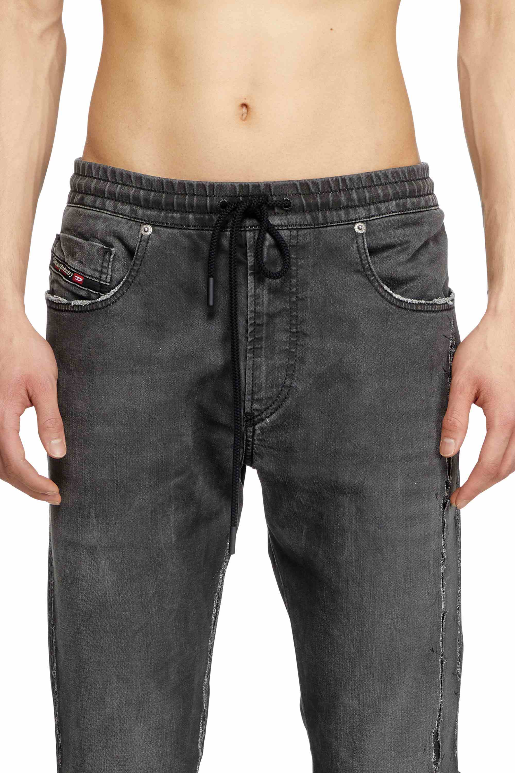 Black and Dark Grey 2060 D-Strukt Jogg Slim Fit Jeans
