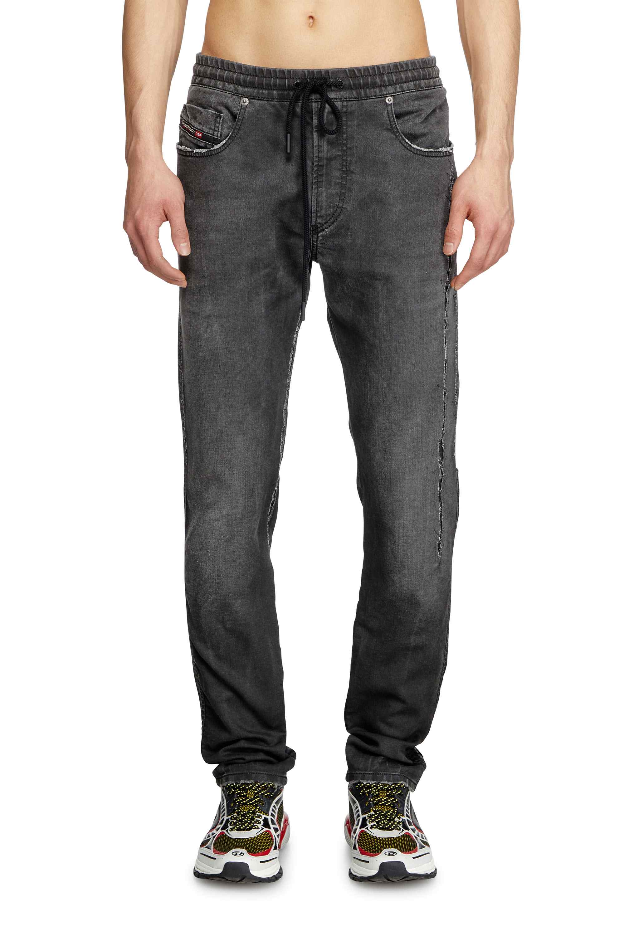 Black and Dark Grey 2060 D-Strukt Jogg Slim Fit Jeans