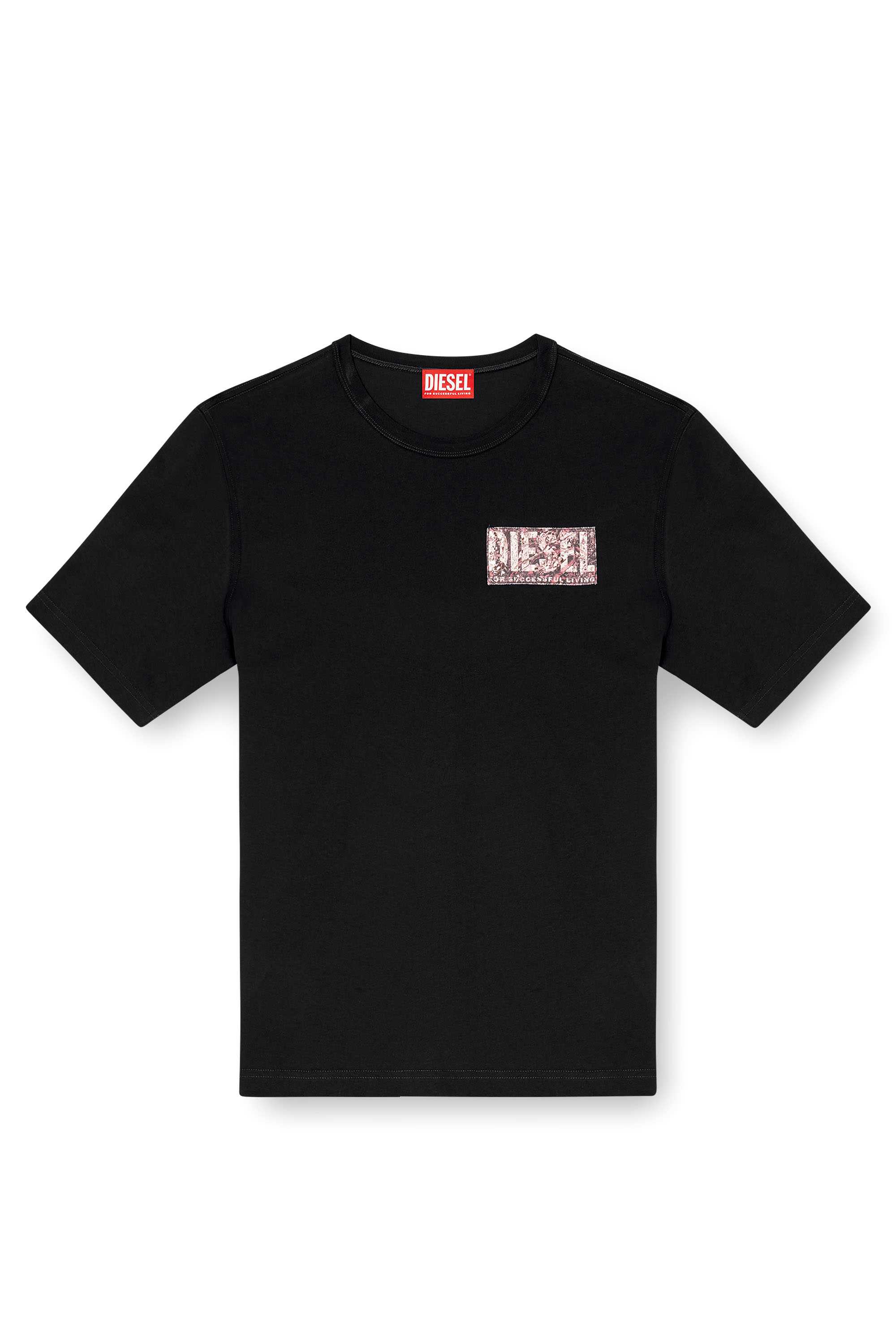 Black T-shirt with gabardine patch logo