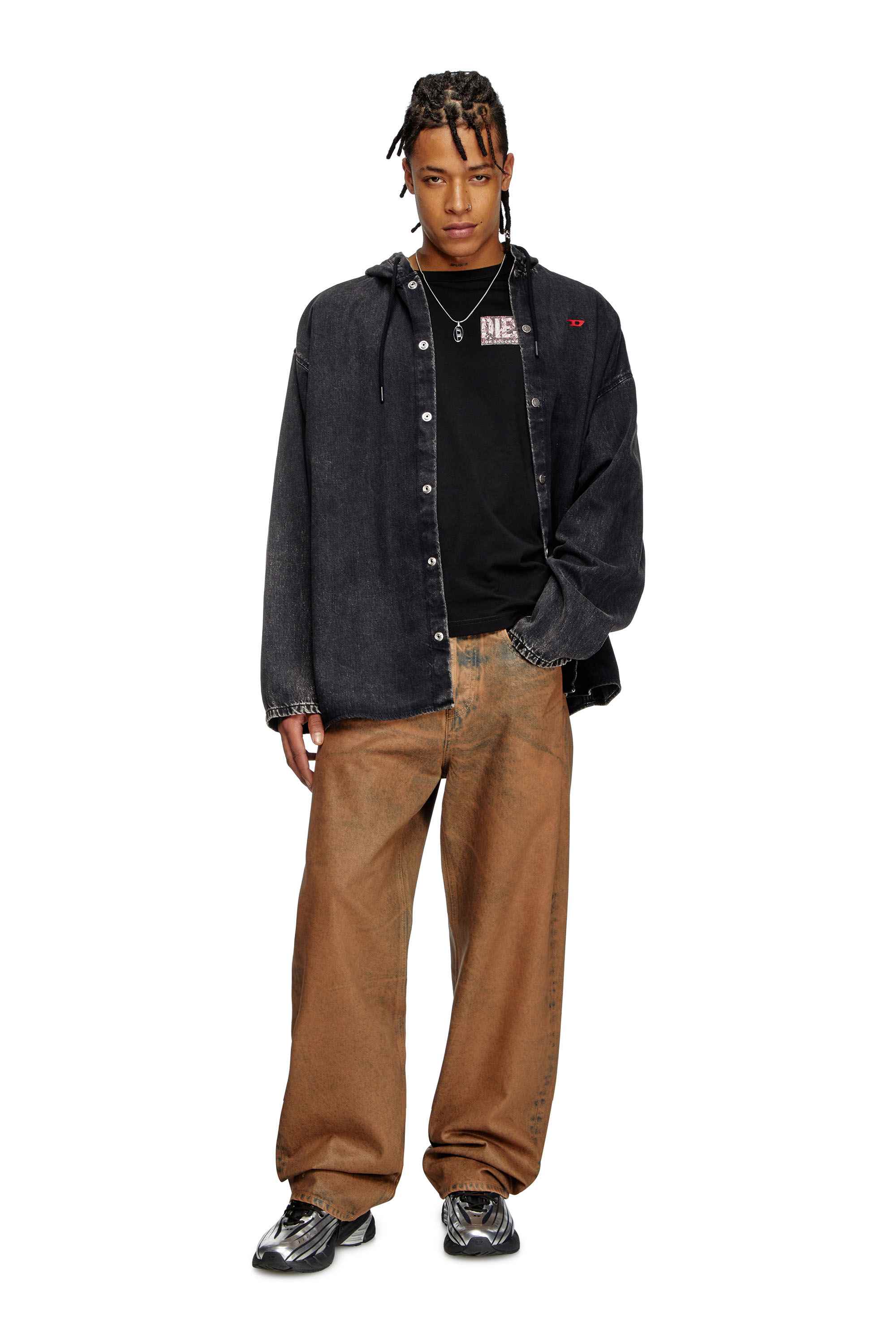 Black T-shirt with gabardine patch logo