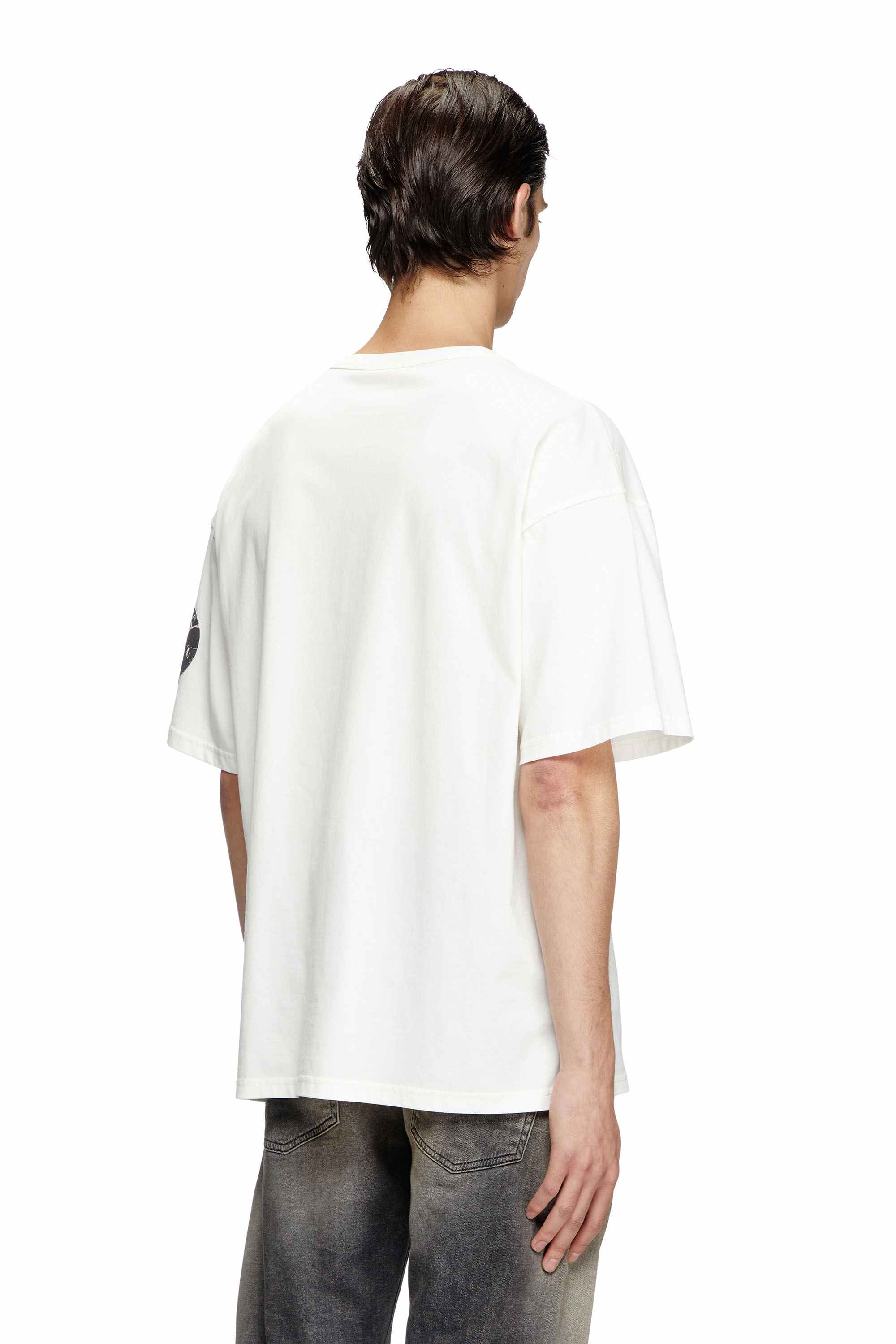 White T-shirt with large gabardine patch logo