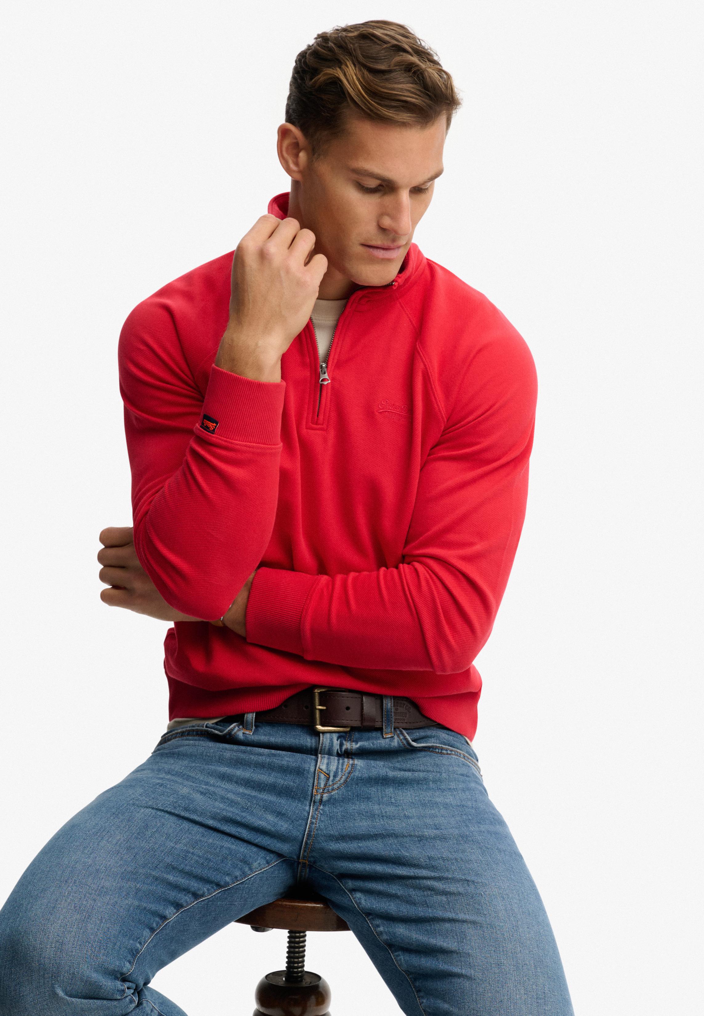 ESSENTIAL LOGO RAGLAN HALF ZIP