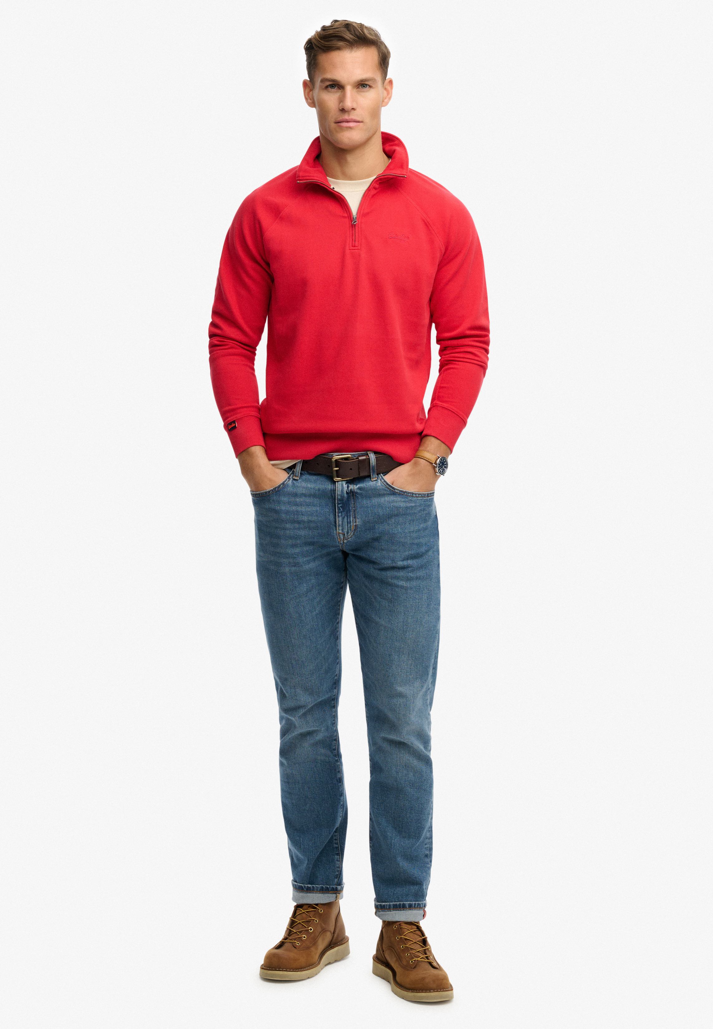 ESSENTIAL LOGO RAGLAN HALF ZIP