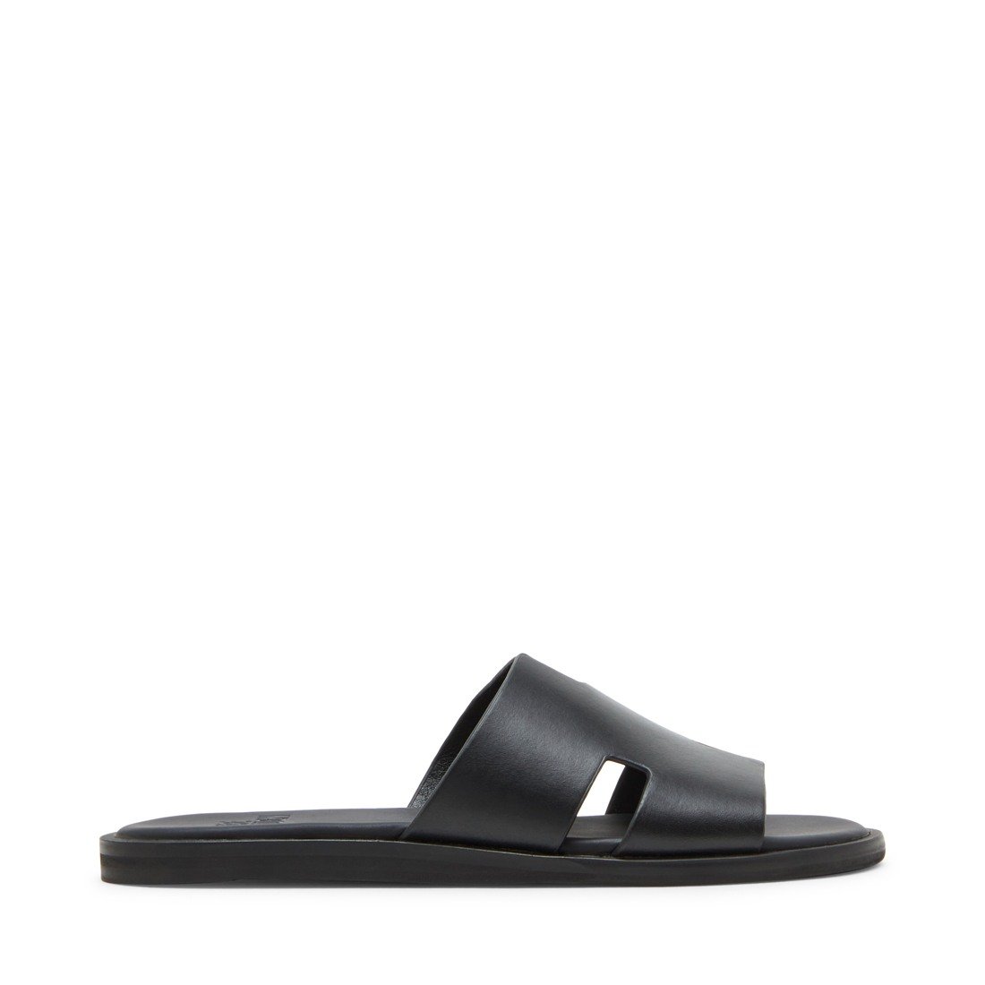 Leon-R Black Leather Sandals & Flip Flops