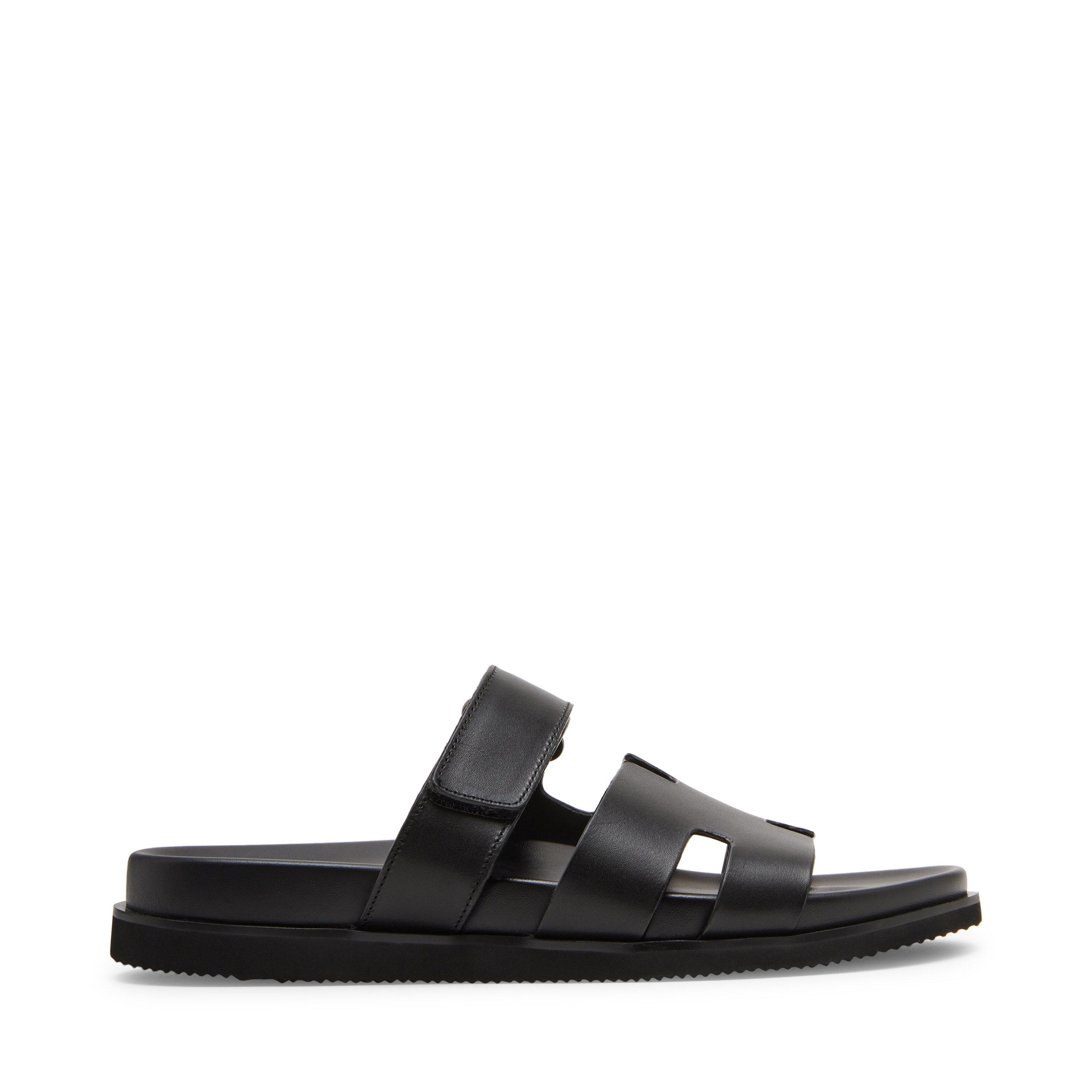 Maiven-R Black Leather Sandals & Flip Flops