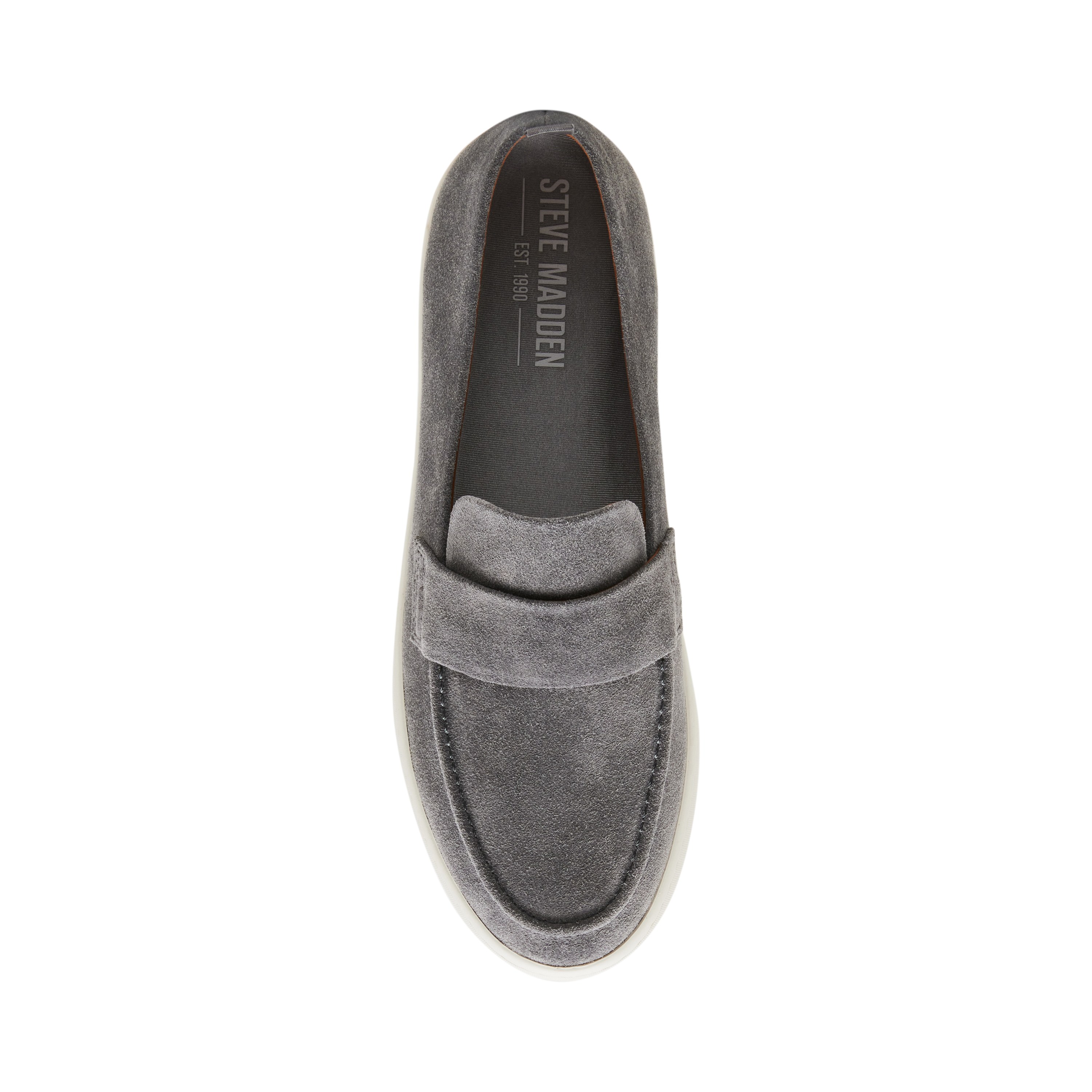 Hannson-R Grey Suede Driver Loafers | Steve Madden display picture 2