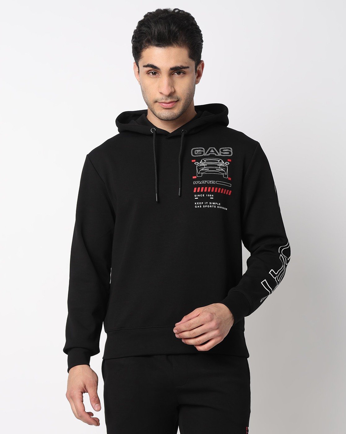 GAS | 3D Graphic Sleeve Moto Hoodie