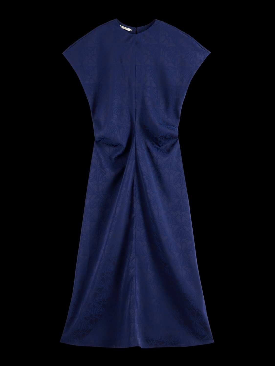 SATIN JACQUARD MIDI DRESS