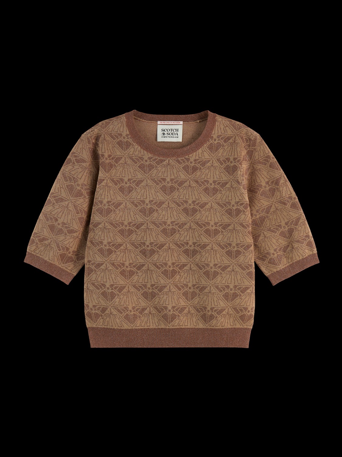 MONOGRAM JACQUARD CROPPED PULLOVER