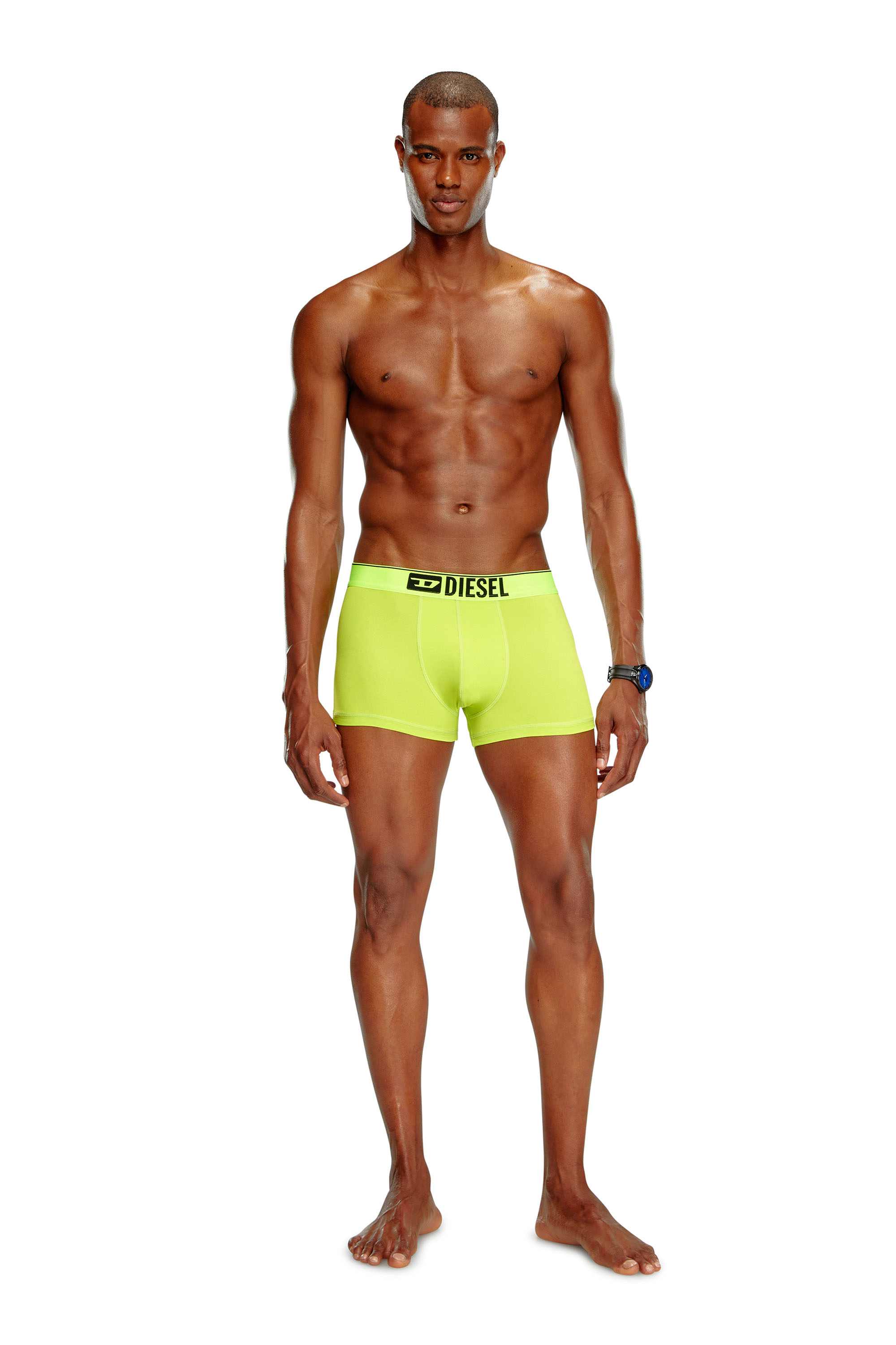 Green Microfibre boxer briefs with logo waist