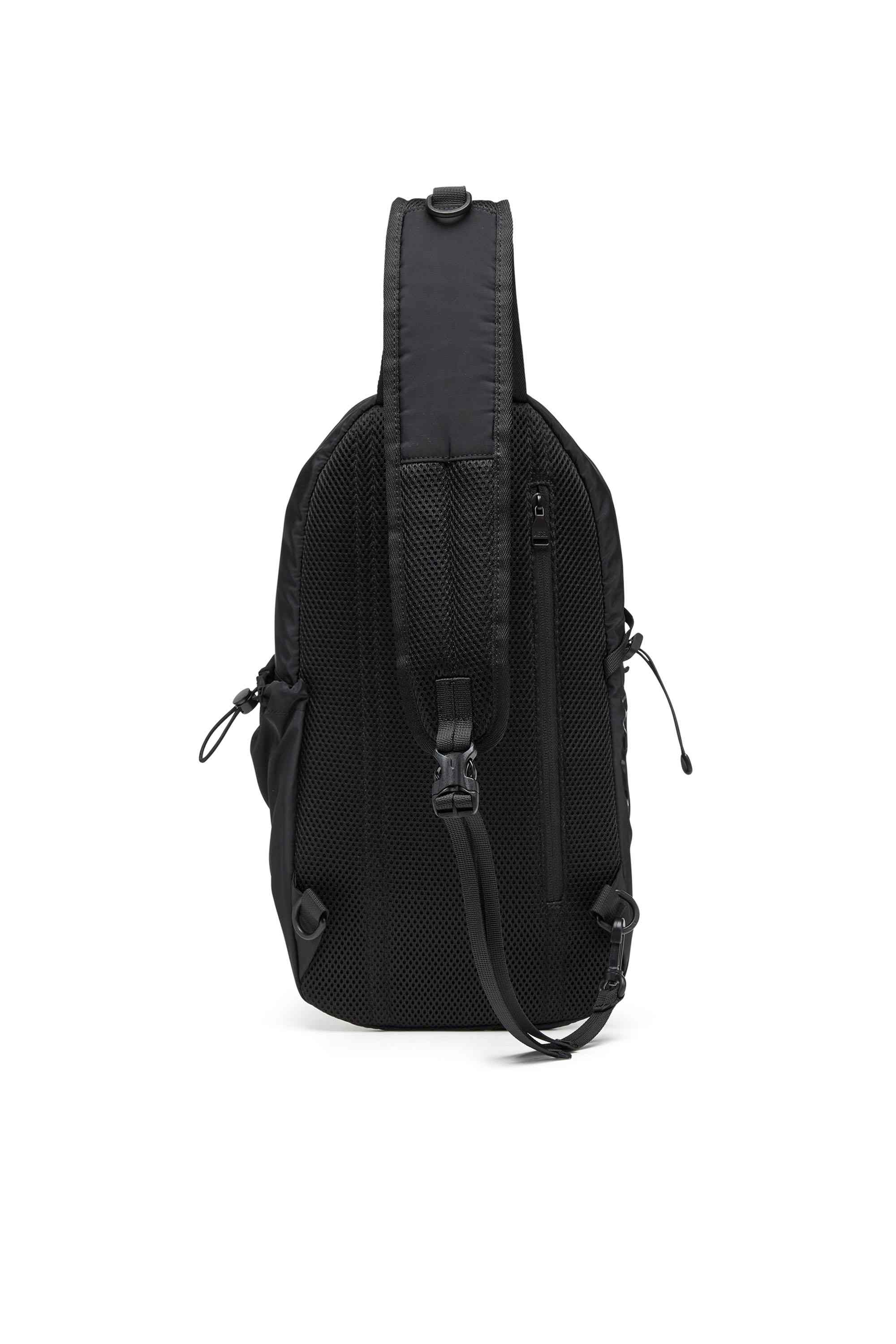 Black Drape-Nylon sling backpack with tonal logo