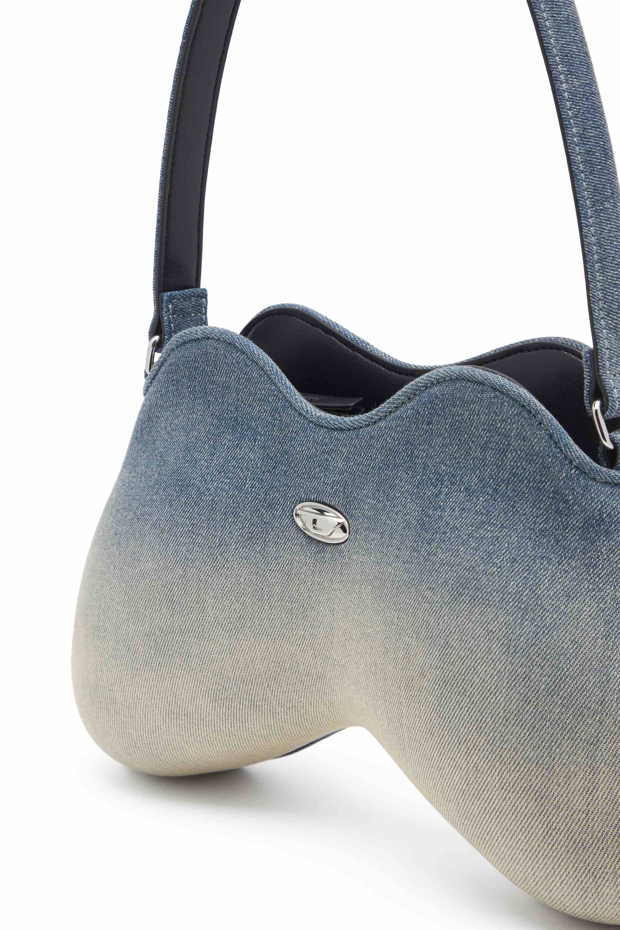 Blue Double-D-Shoulder bag in solarised denim