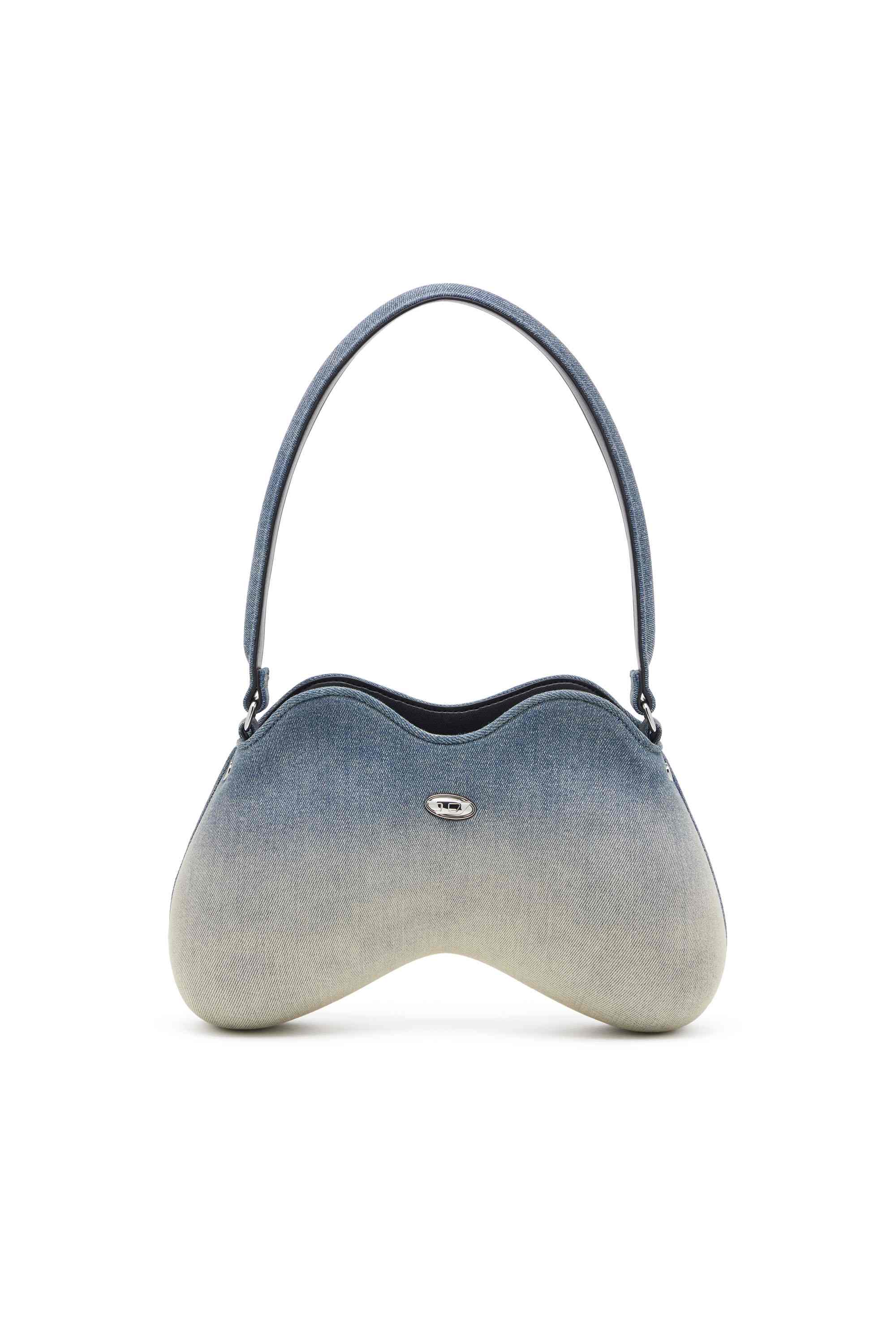 Blue Double-D-Shoulder bag in solarised denim