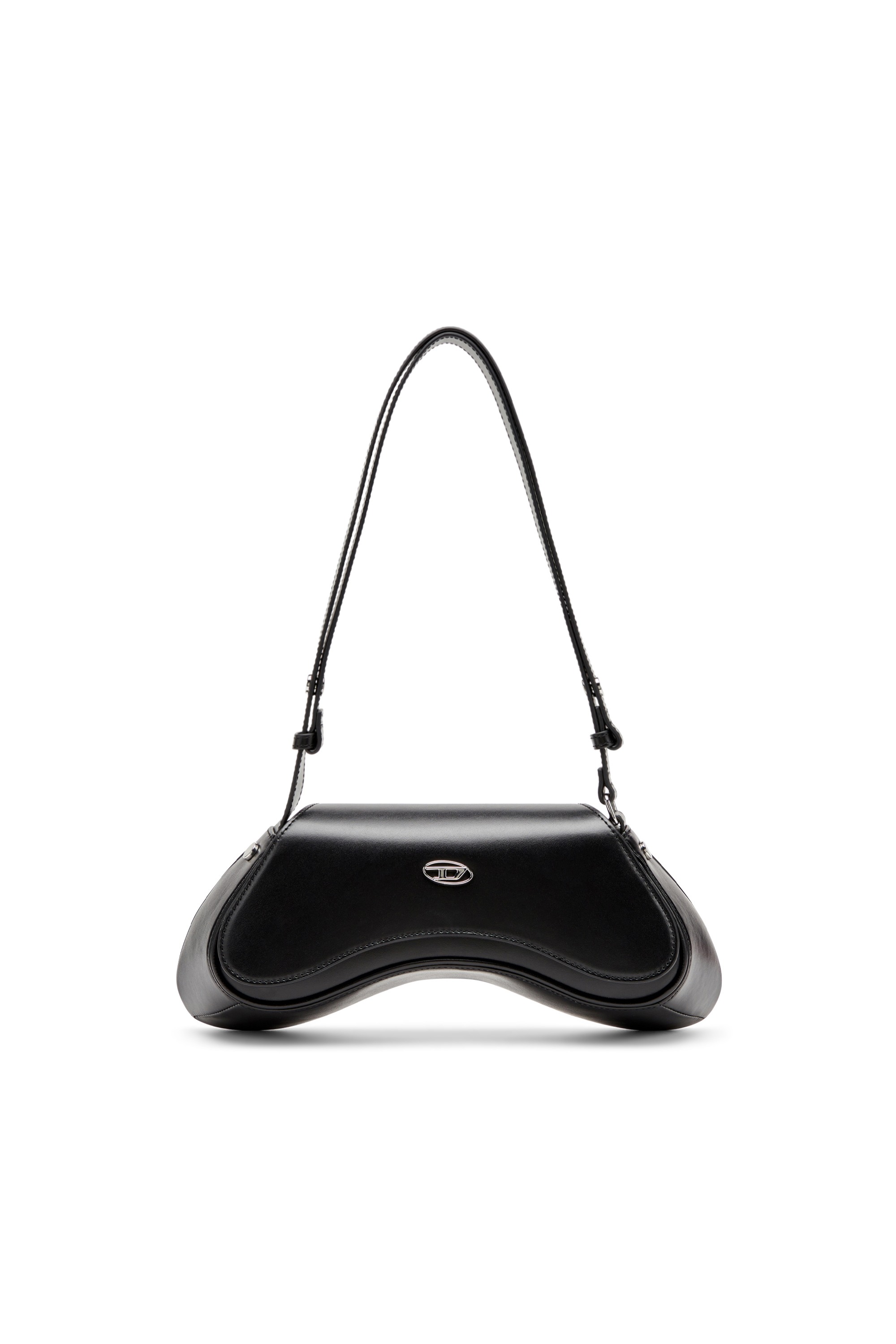 Black Play-Crossbody bag in semi gloss leather