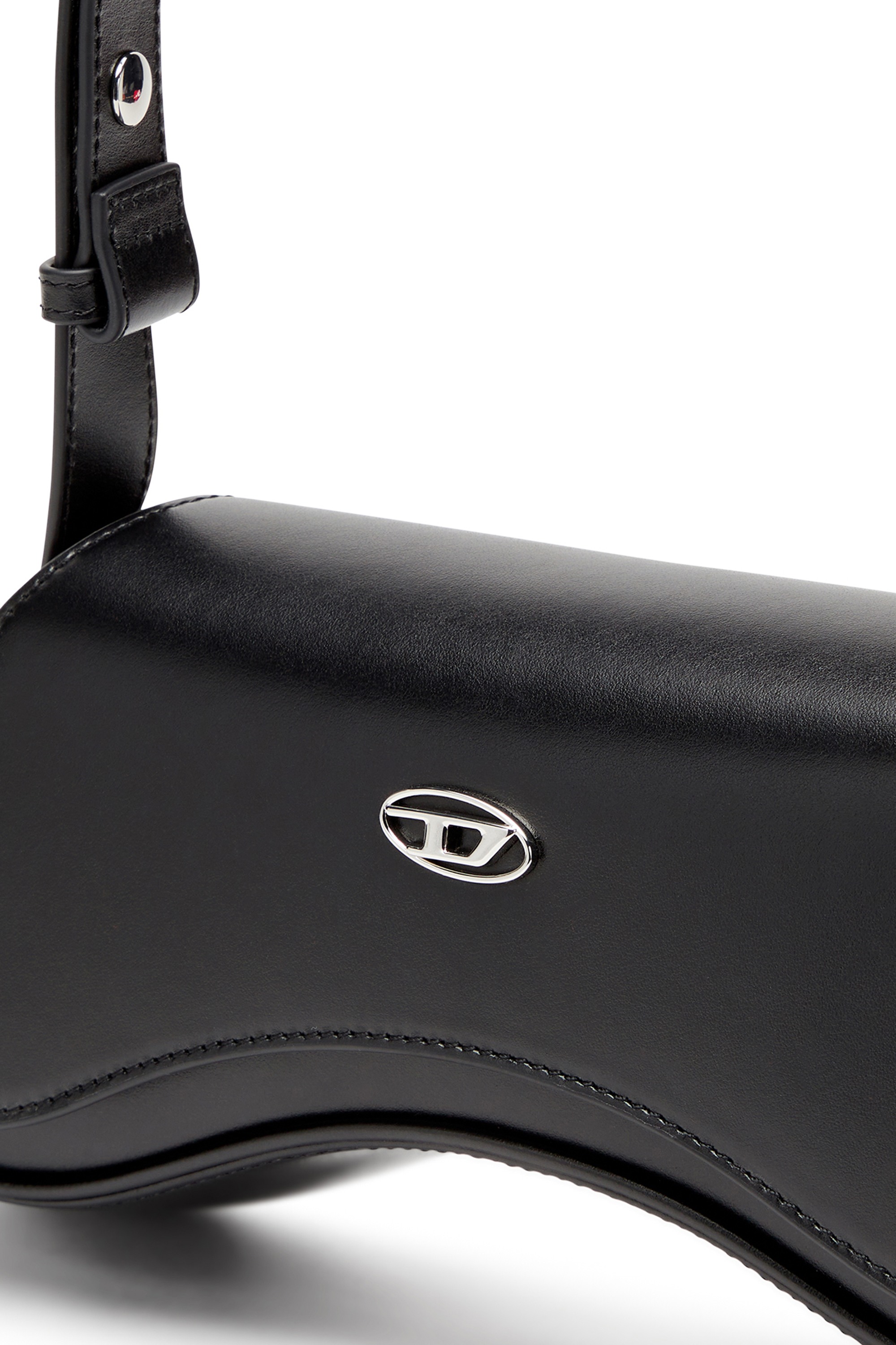 Black Play-Crossbody bag in semi gloss leather