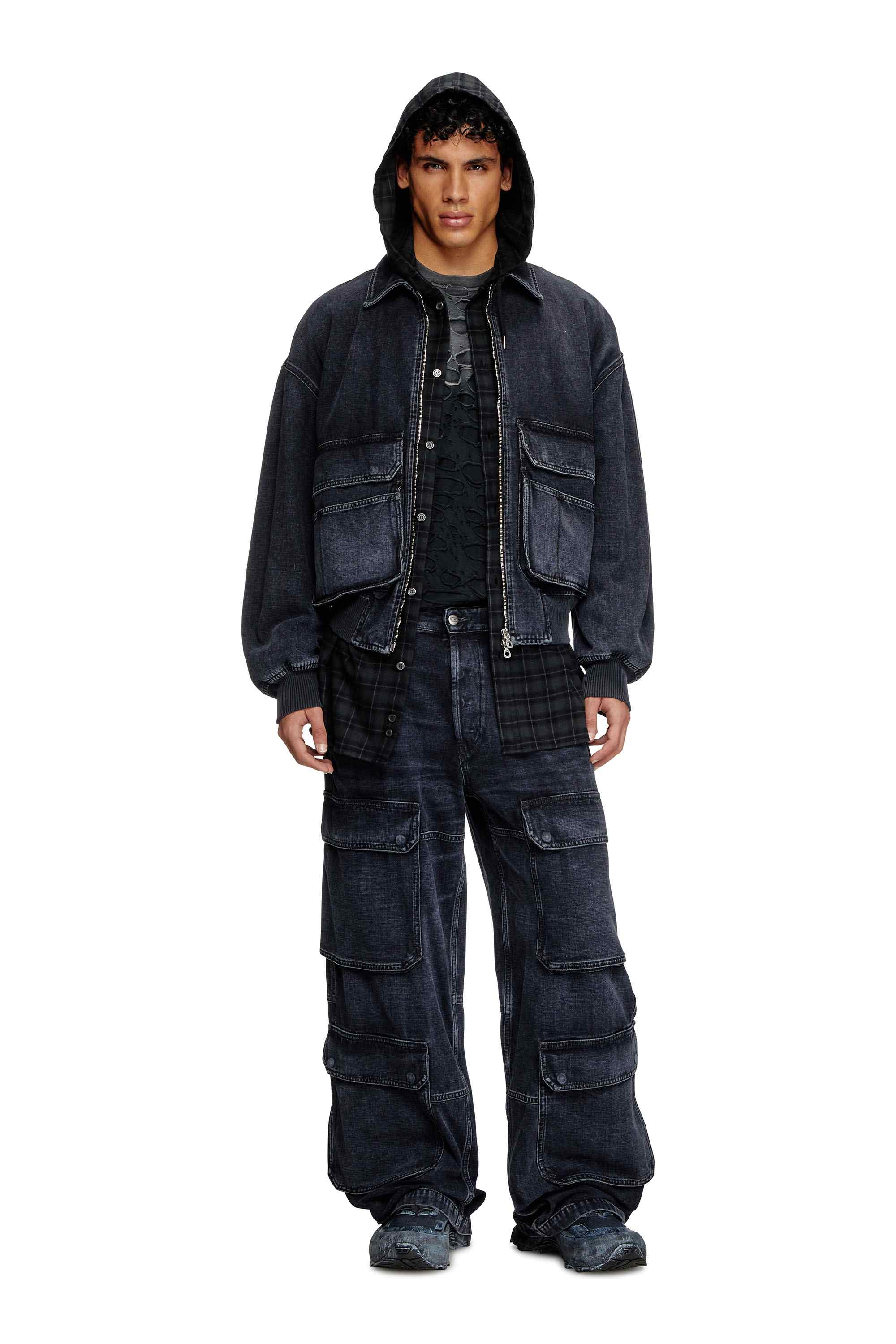 Black Jacket in batavia-weave denim