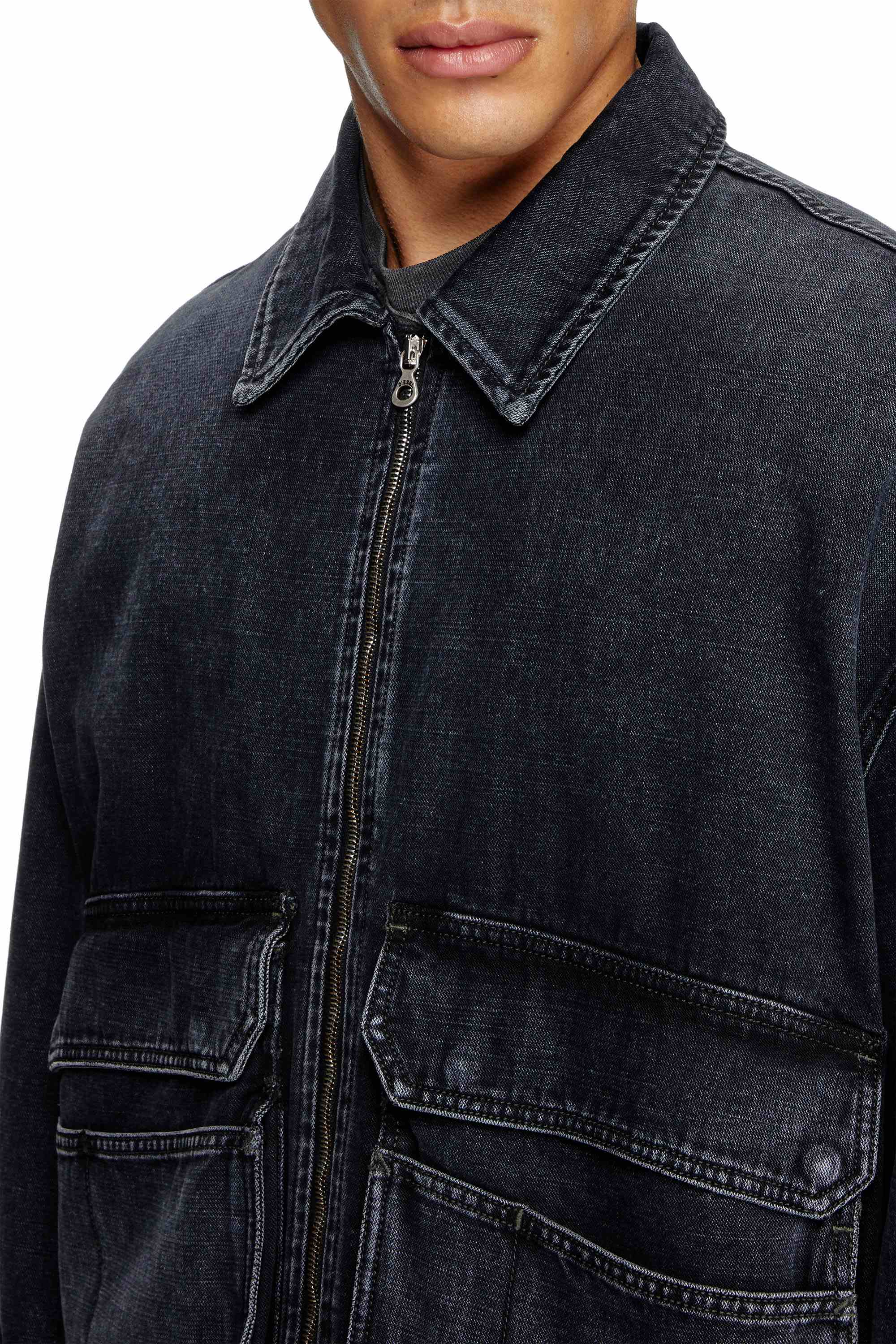 Black Jacket in batavia-weave denim