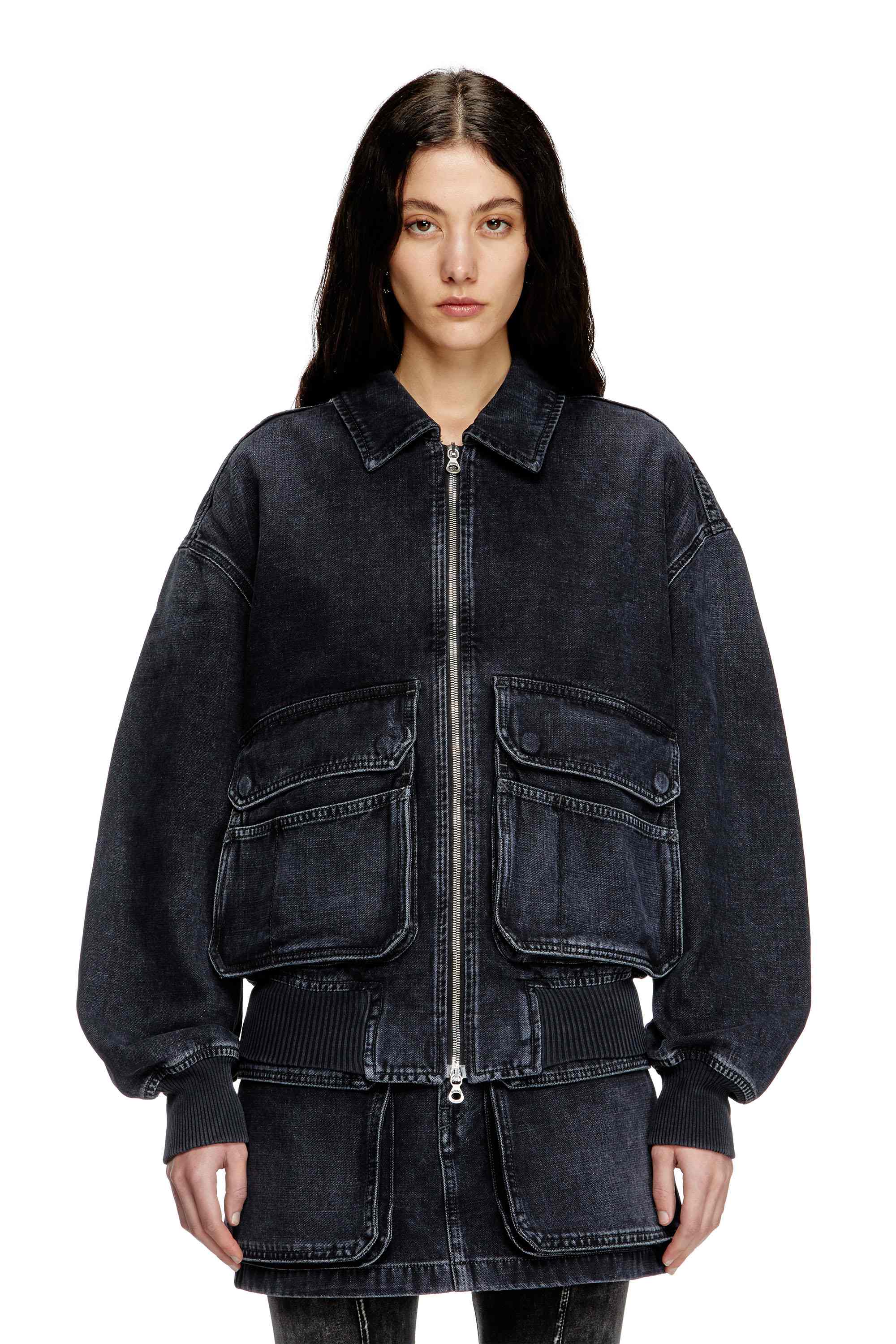 Black Jacket in batavia-weave denim