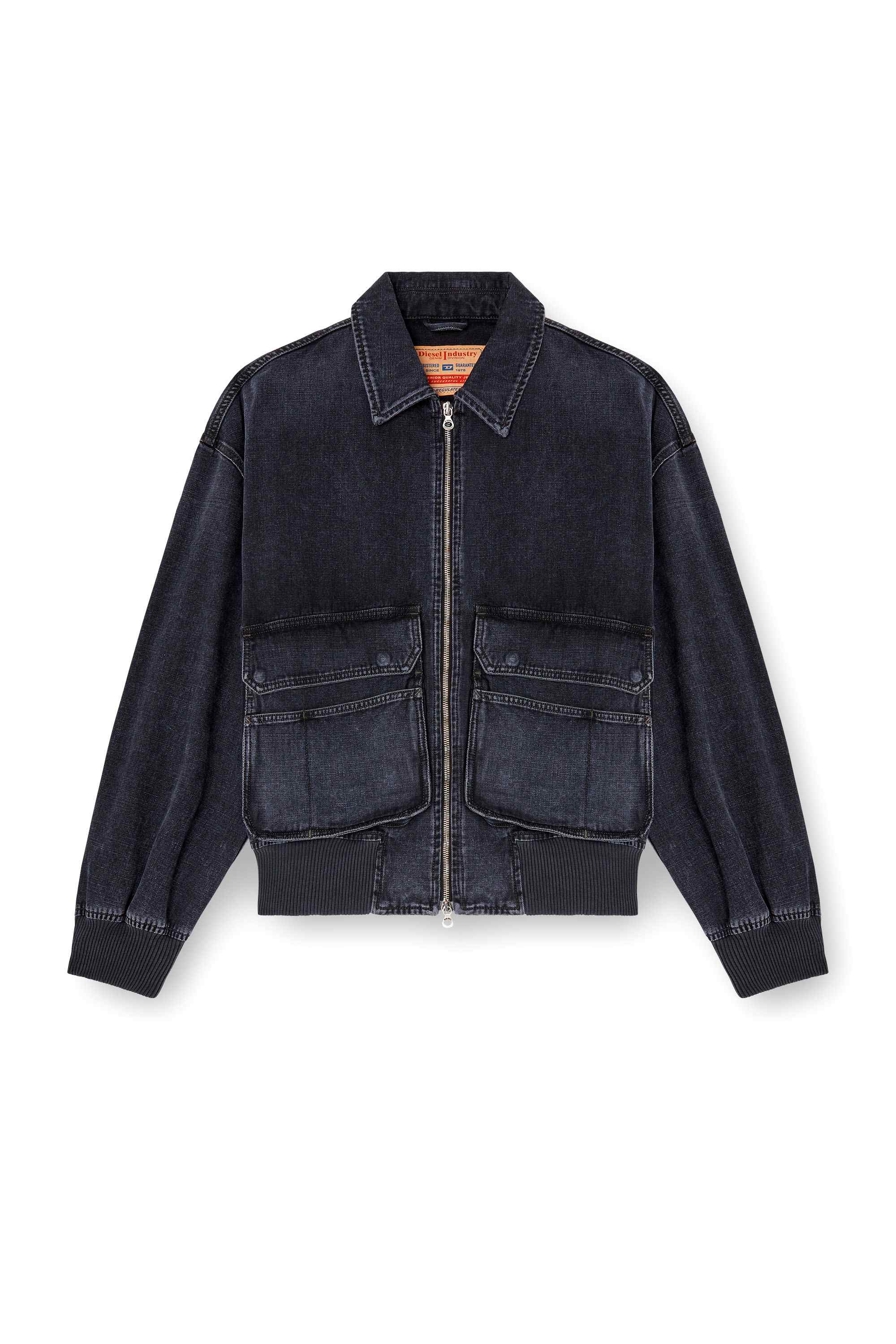 Black Jacket in batavia-weave denim