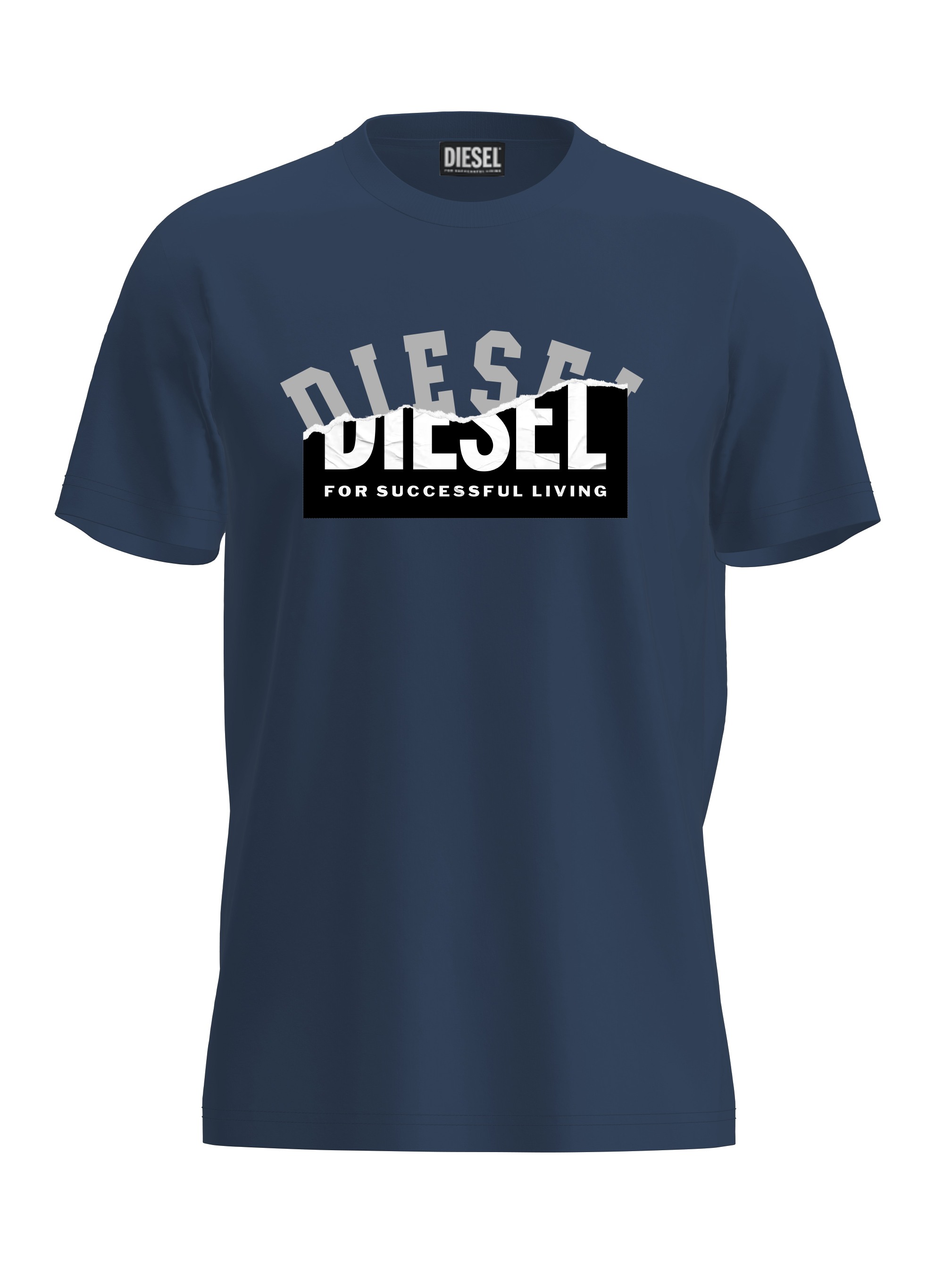 blueページ Blue Cotton T-shirt with logo