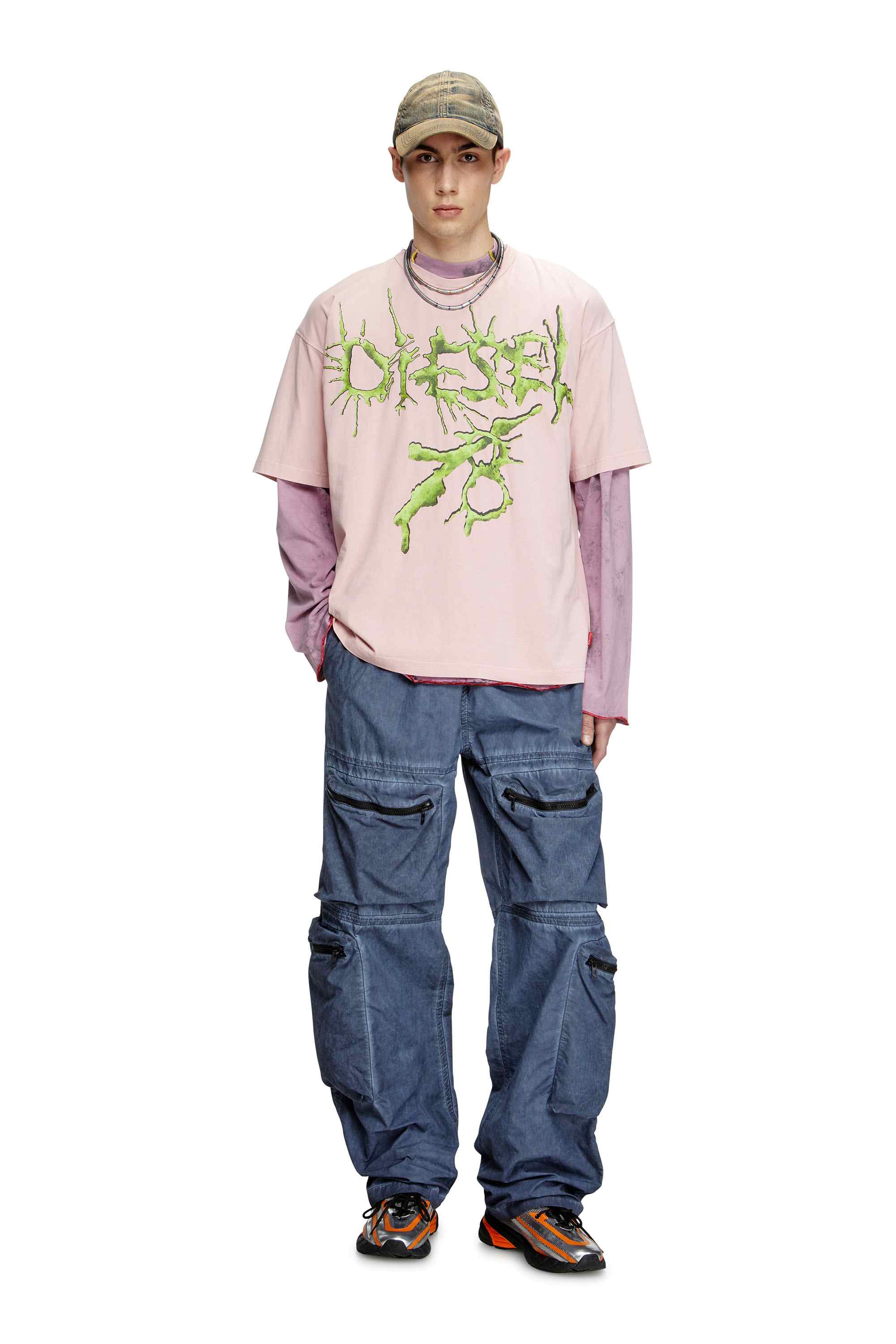 Pink T-shirt with tattoo graphics