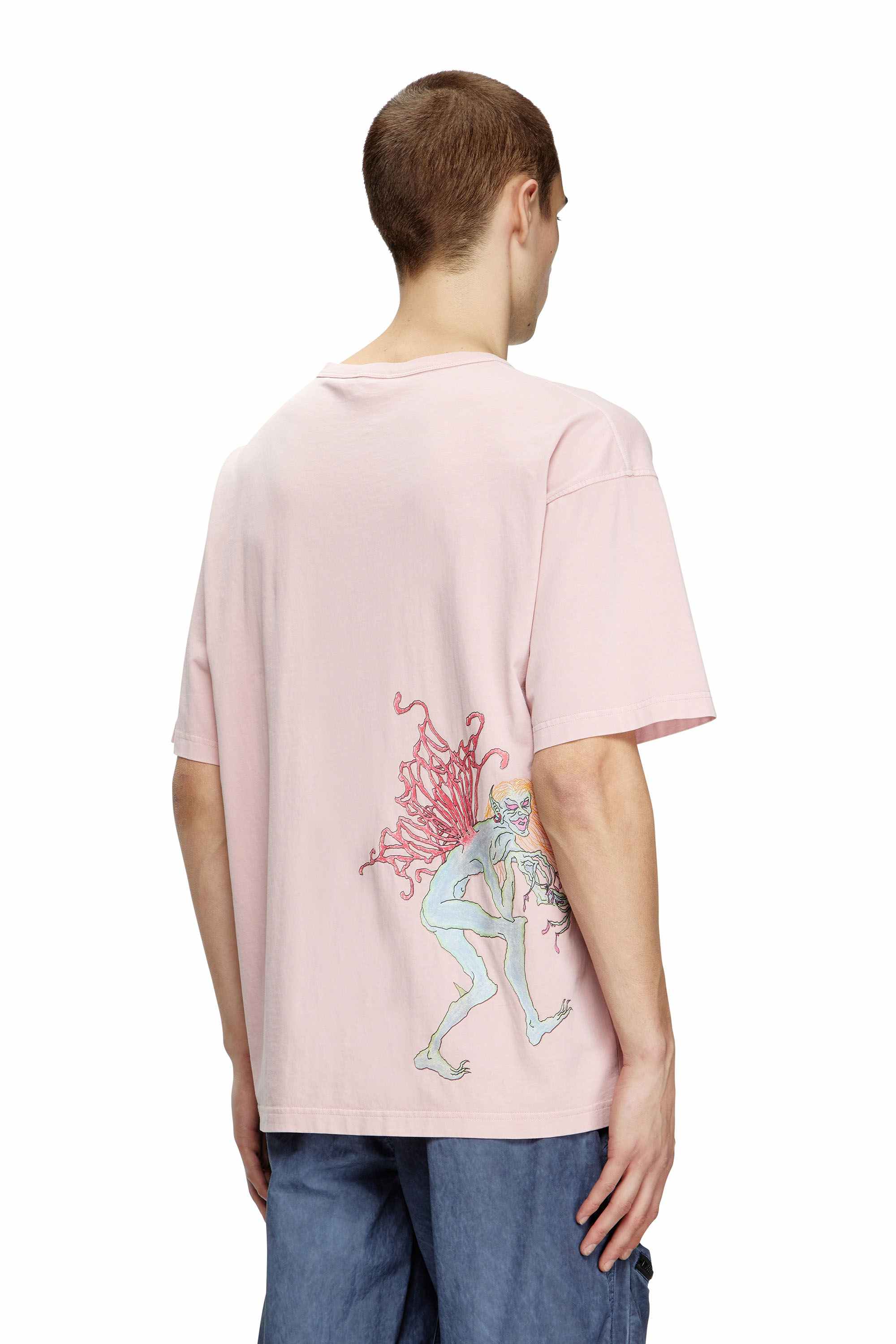 Pink T-shirt with tattoo graphics