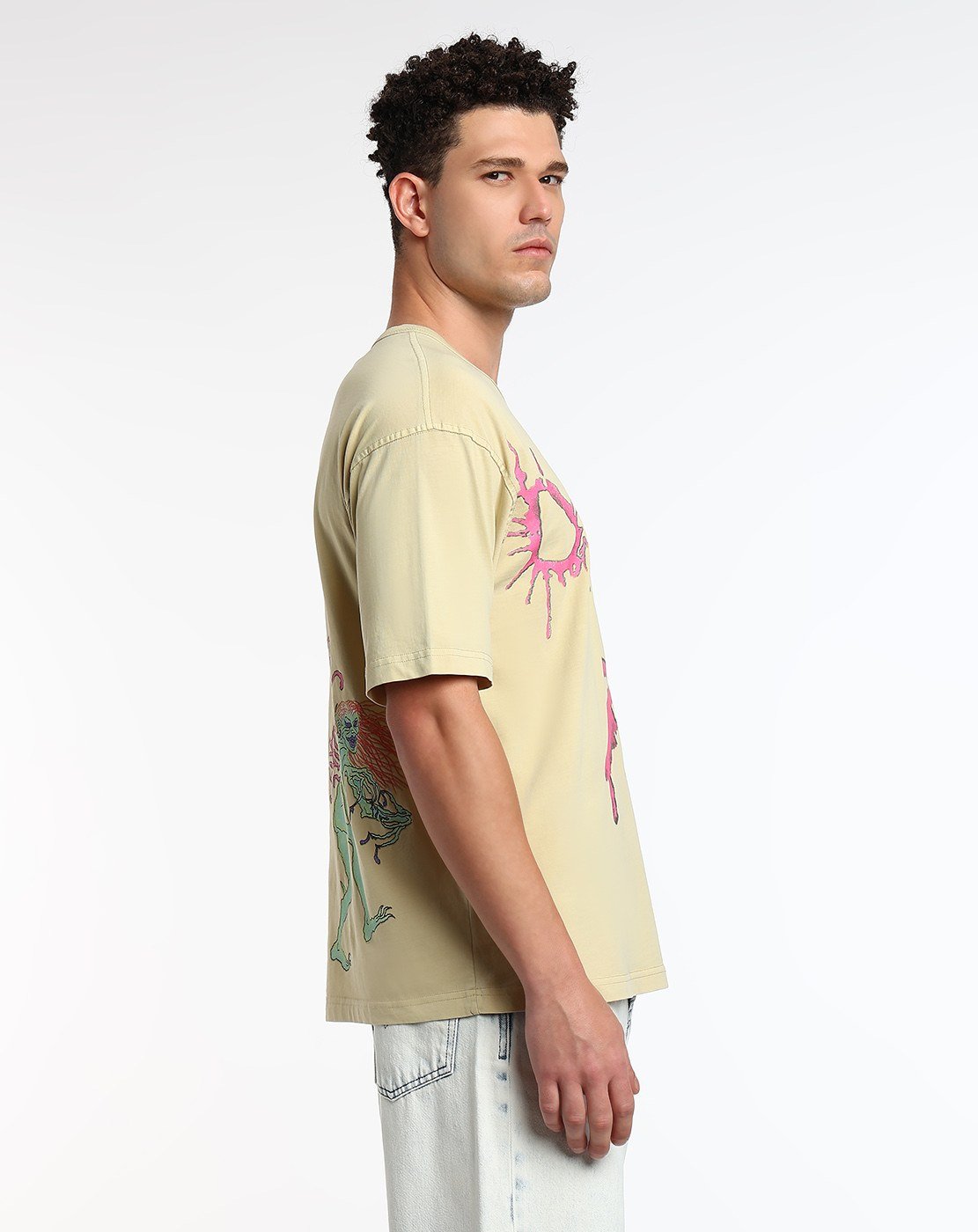 Grey T-shirt with tattoo graphics