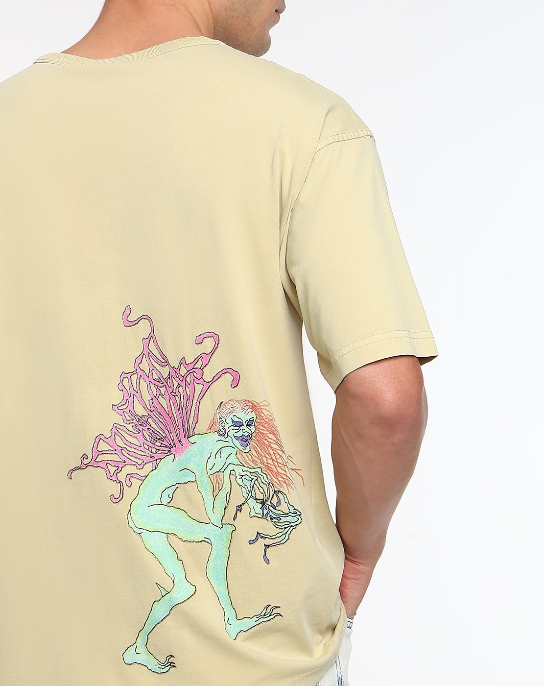 Grey T-shirt with tattoo graphics