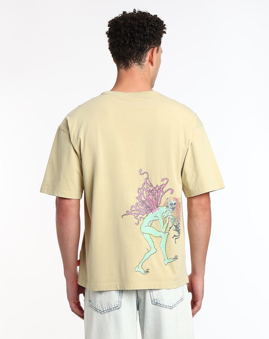 Grey T-shirt with tattoo graphics