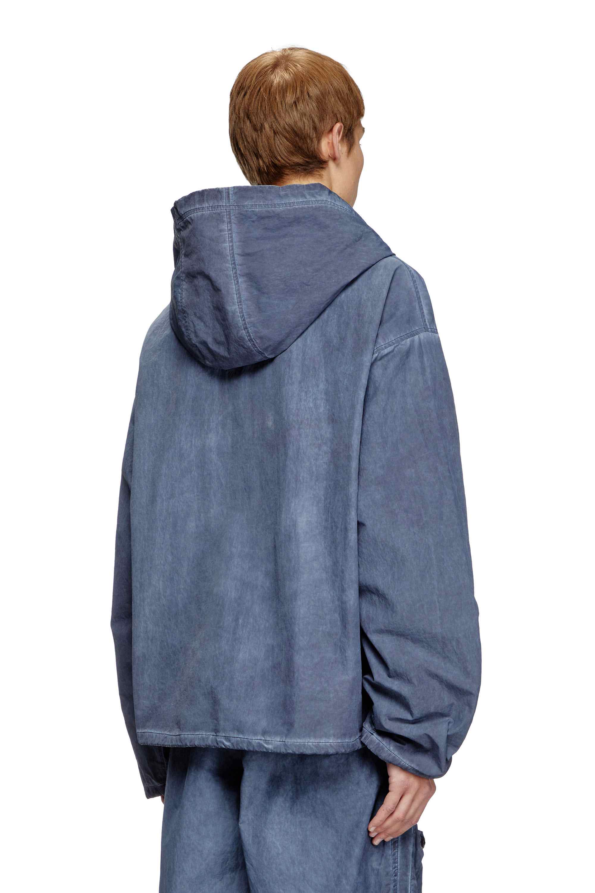 Blue Packable hooded anorak jacket