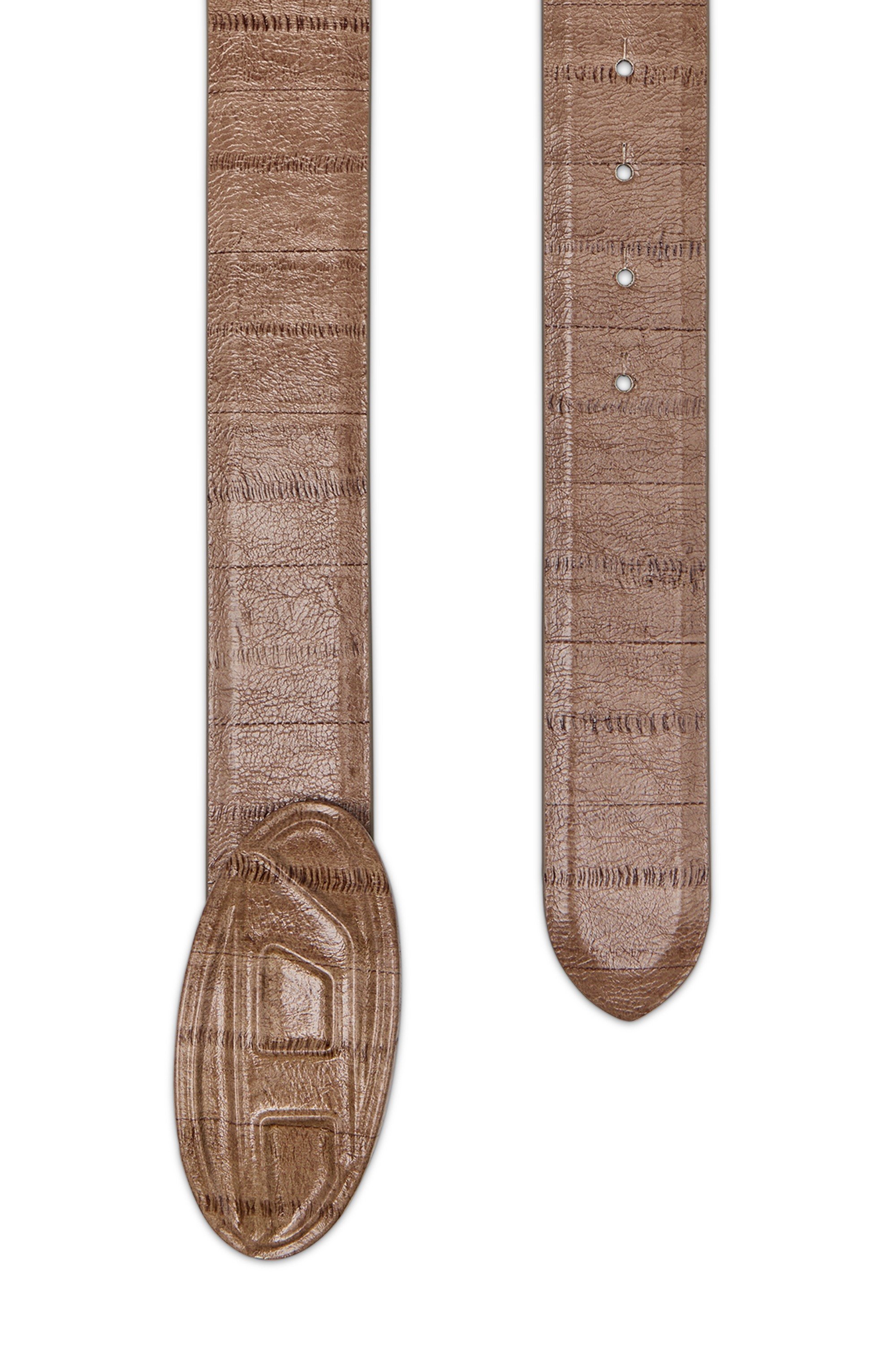 Brown 4cm belt in eel-effect leather