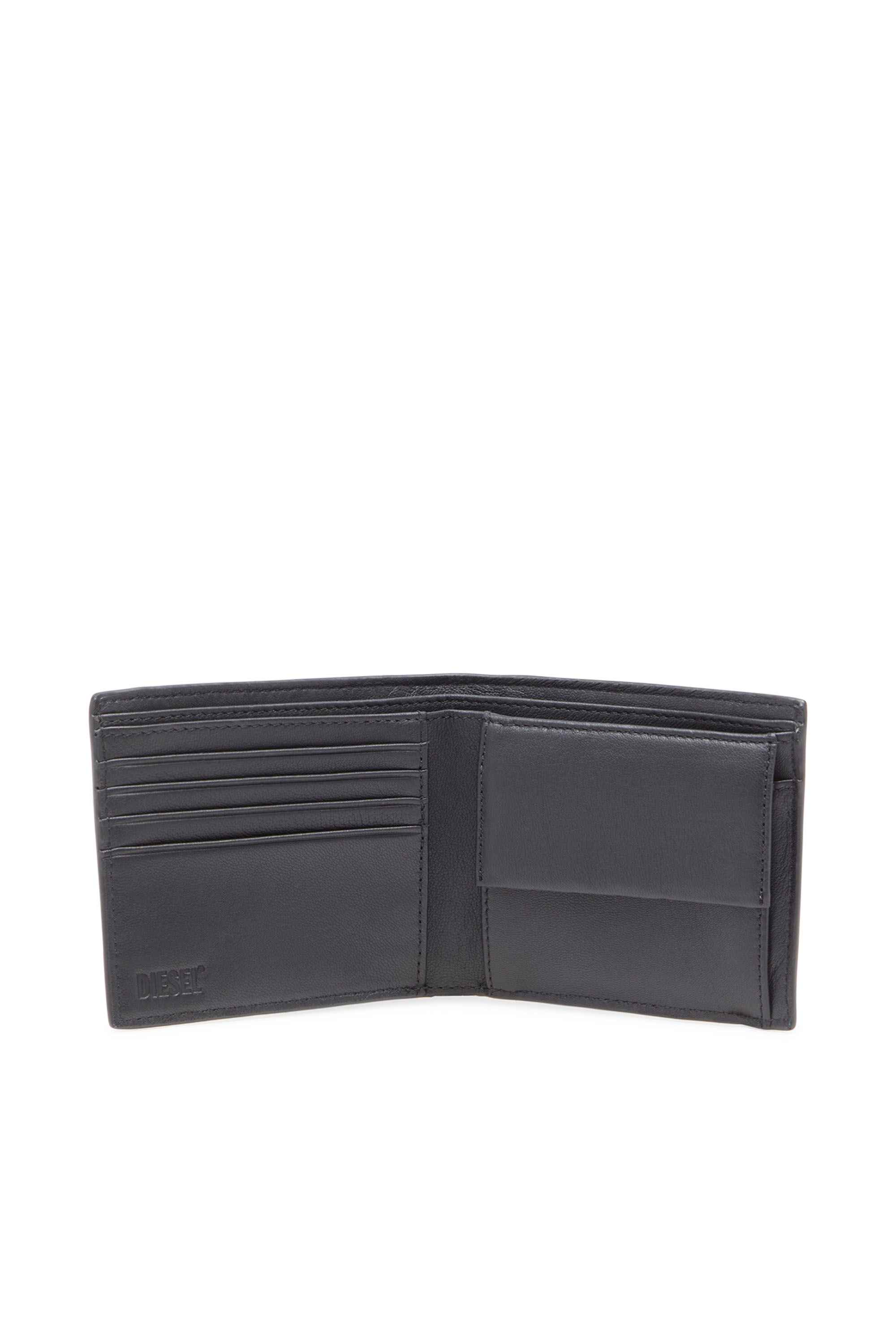 Black Zip wallet with metal-effect logo