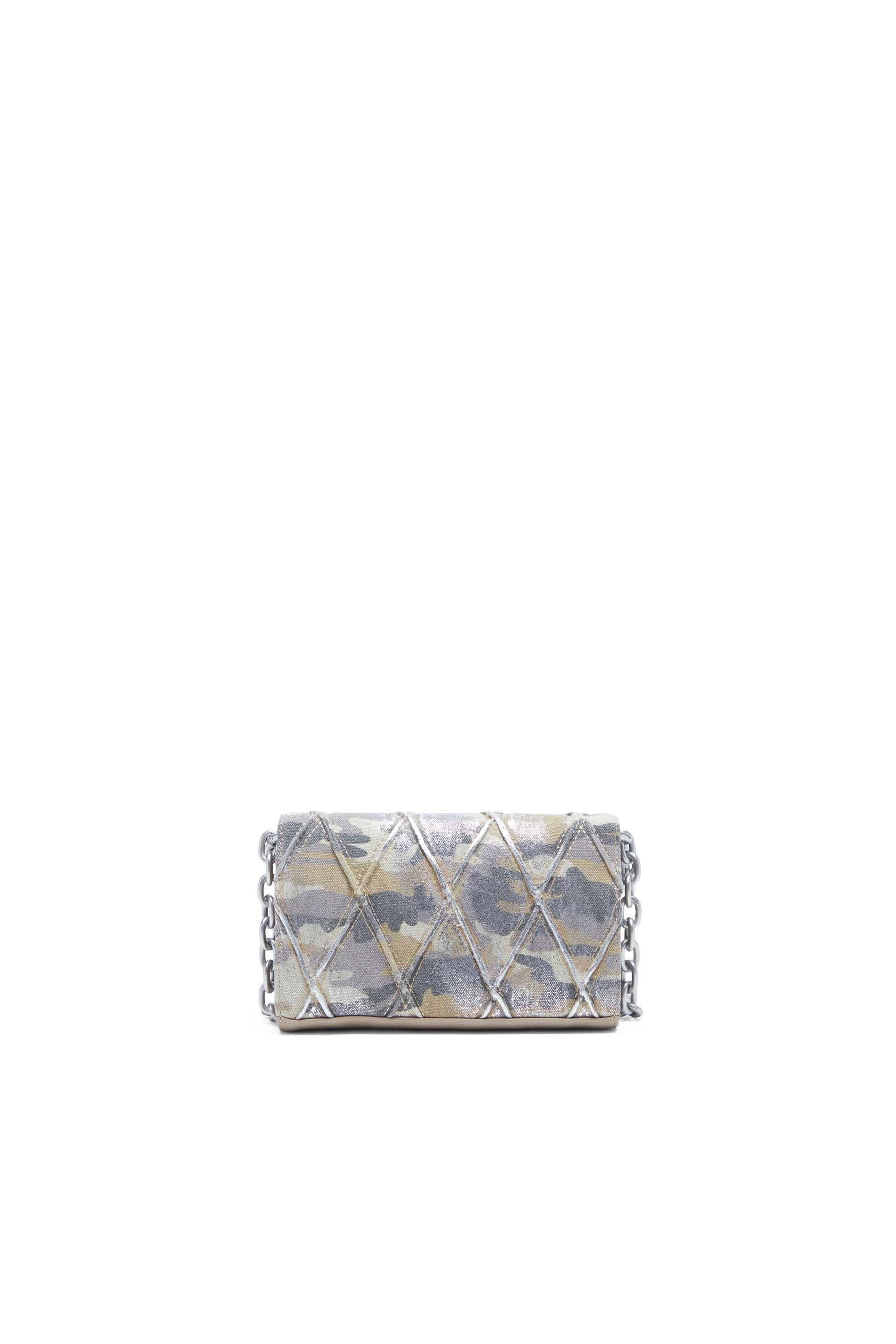 Multicolor Wallet purse in argyle quilted denim