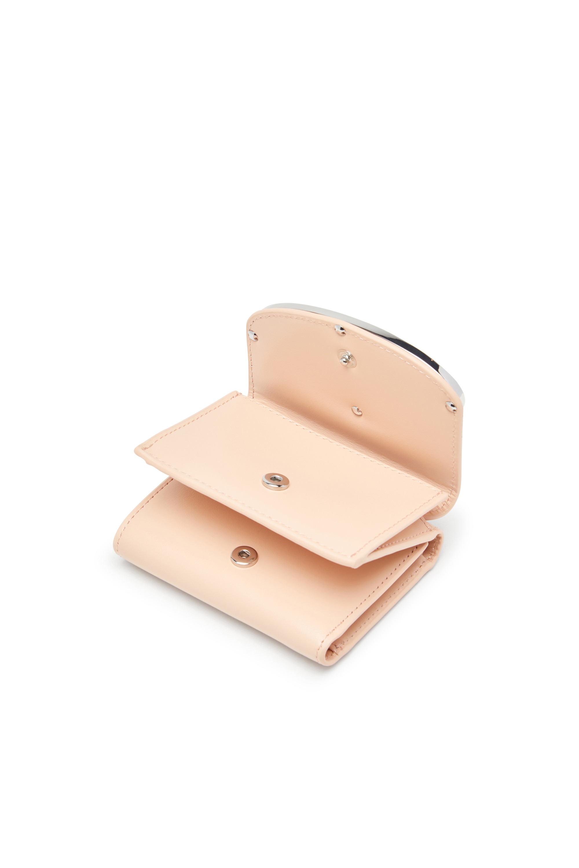 Nude Tri-fold wallet in leather