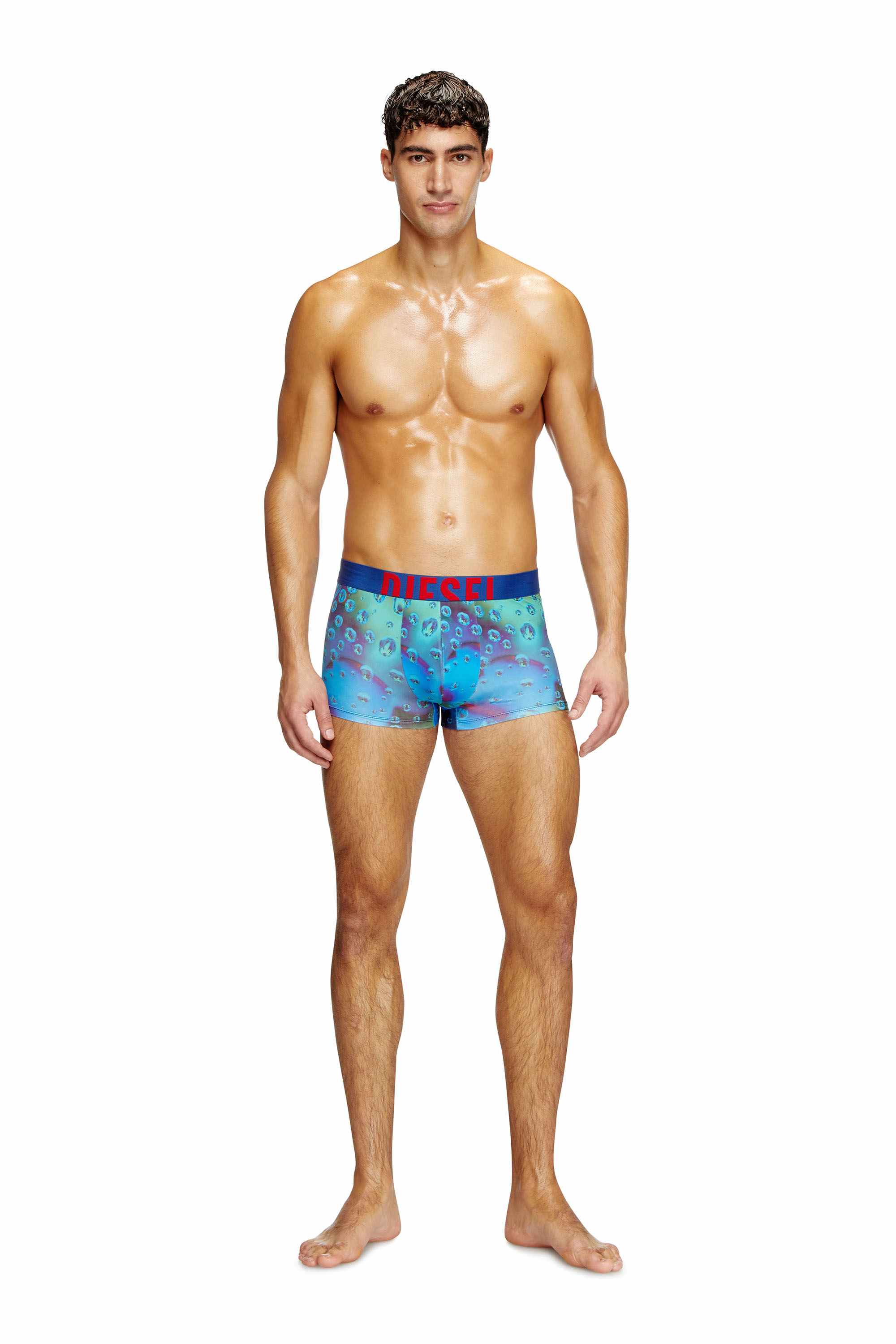 Blue Boxer briefs with acid rain print