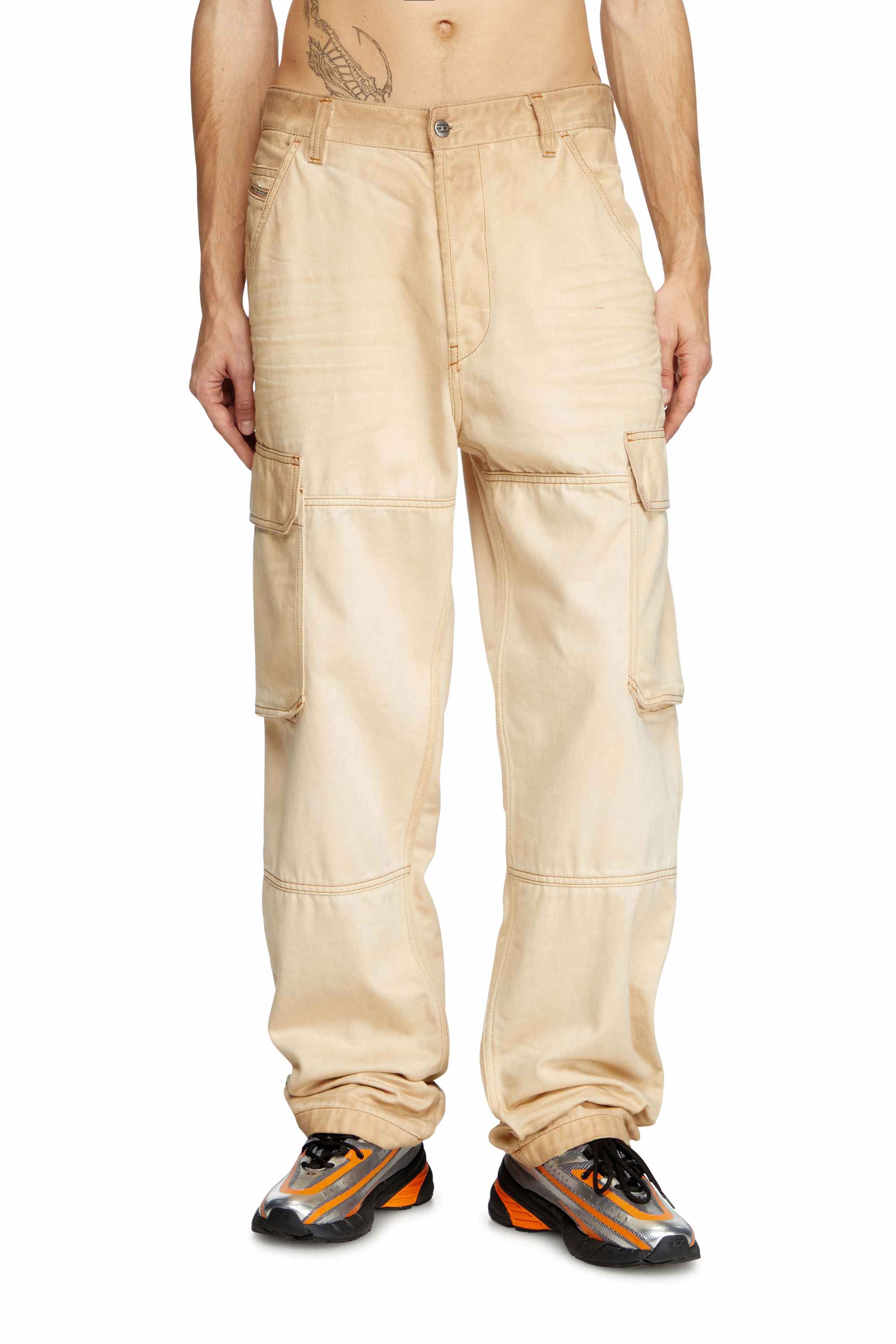Beige D-Uty-Cargo Regular Fit Jeans